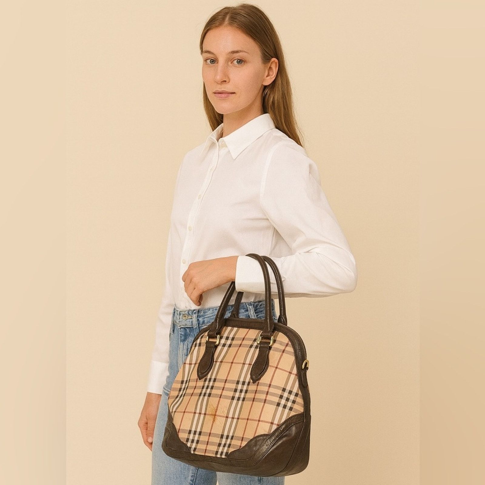 Burberry Burberry Haymarket Check Orchard Bowler Bag Size ONE SIZE - 15 Thumbnail