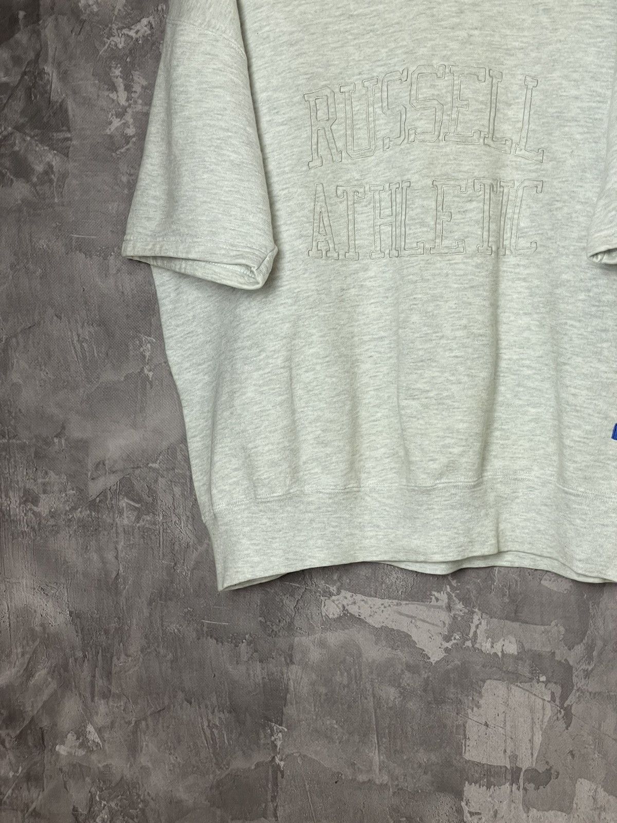 Russell Athletic × Vintage Faded Distressed Vintage Russell Athletic Grey T-Shirt sweat Size US L / EU 52-54 / 3 - 5 Thumbnail