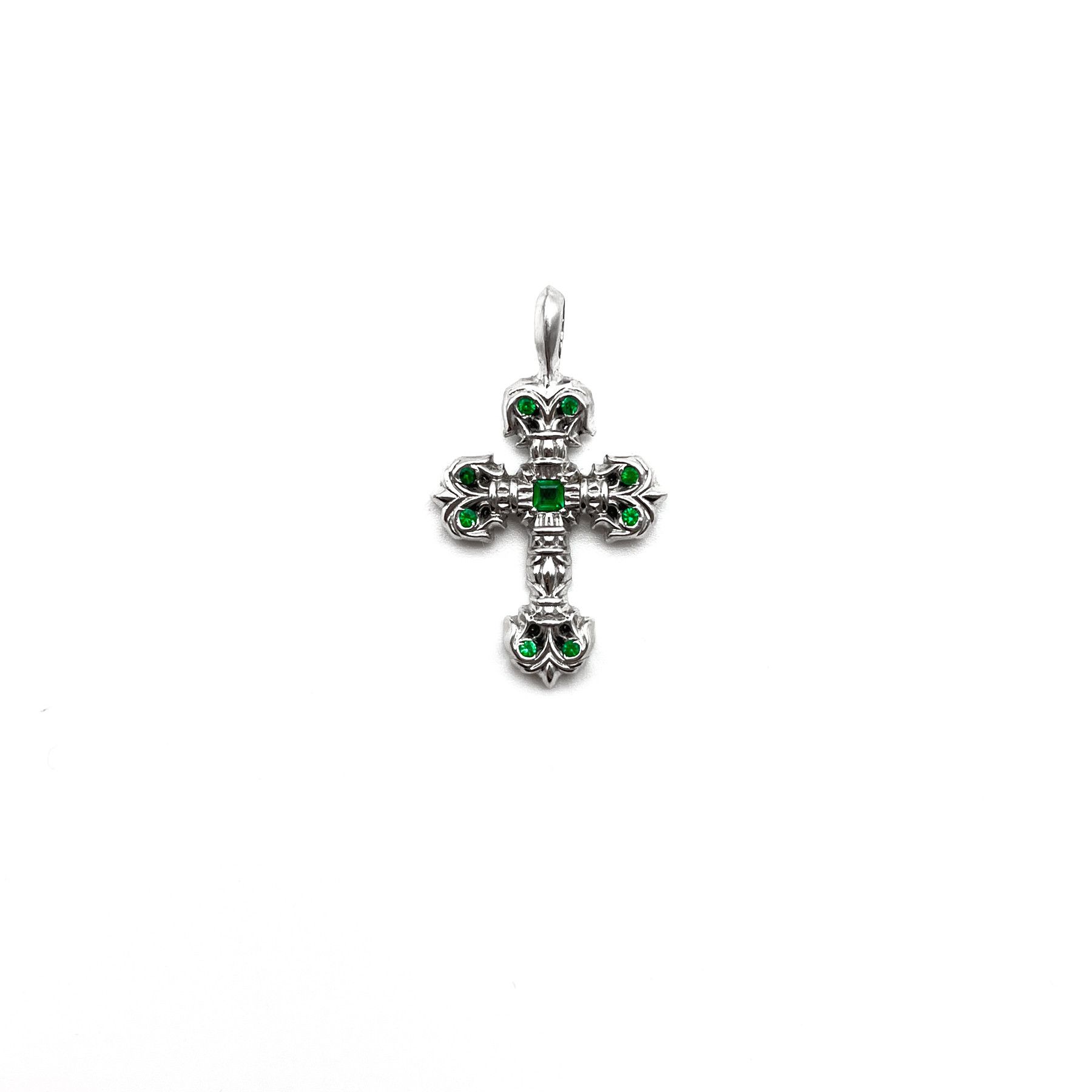 Chrome Hearts Chrome Hearts 18K White Gold Emerald Filigree Charm Pendant Size ONE SIZE - 1 Thumbnail