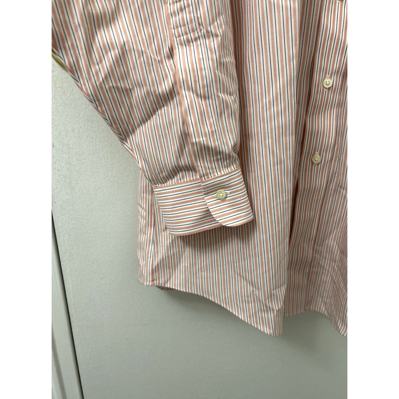 Brooks Brothers Brooks Brothers Shirt Mens 16.5 Orange White Striped Regent Non Iron L/S Dress Shirt Louis Reg Reviews? Size US XL / EU 56 / 4 - 7 Thumbnail