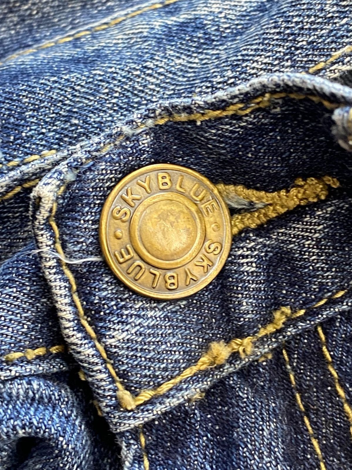Blue Sky Inn Blue Sky Distressed Patch Work Style Straight Leg Jeans Size US 29 - 10 Thumbnail
