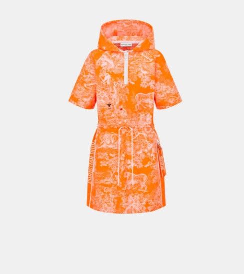 Dior o1w1db10924 Hooded Short Dress in Orange Size L / US 10 / IT 46 - 1 Thumbnail