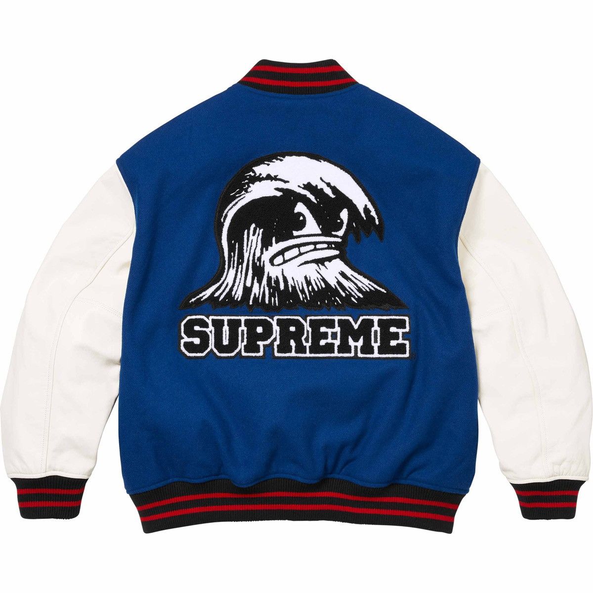 Supreme Supreme Wave Varsity Jacket in Blue Size XL Wool Blend 