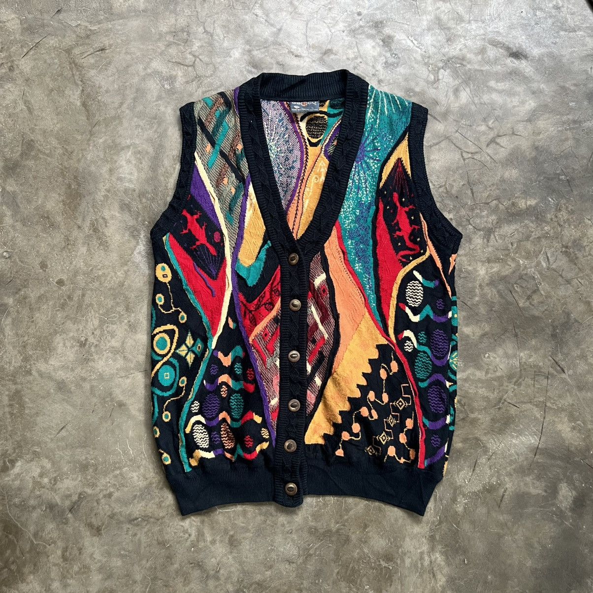Coogi 1990s Geccu Coogi 3D Cable Knit Vest Size L / US 10 / IT 46 - 1 Thumbnail