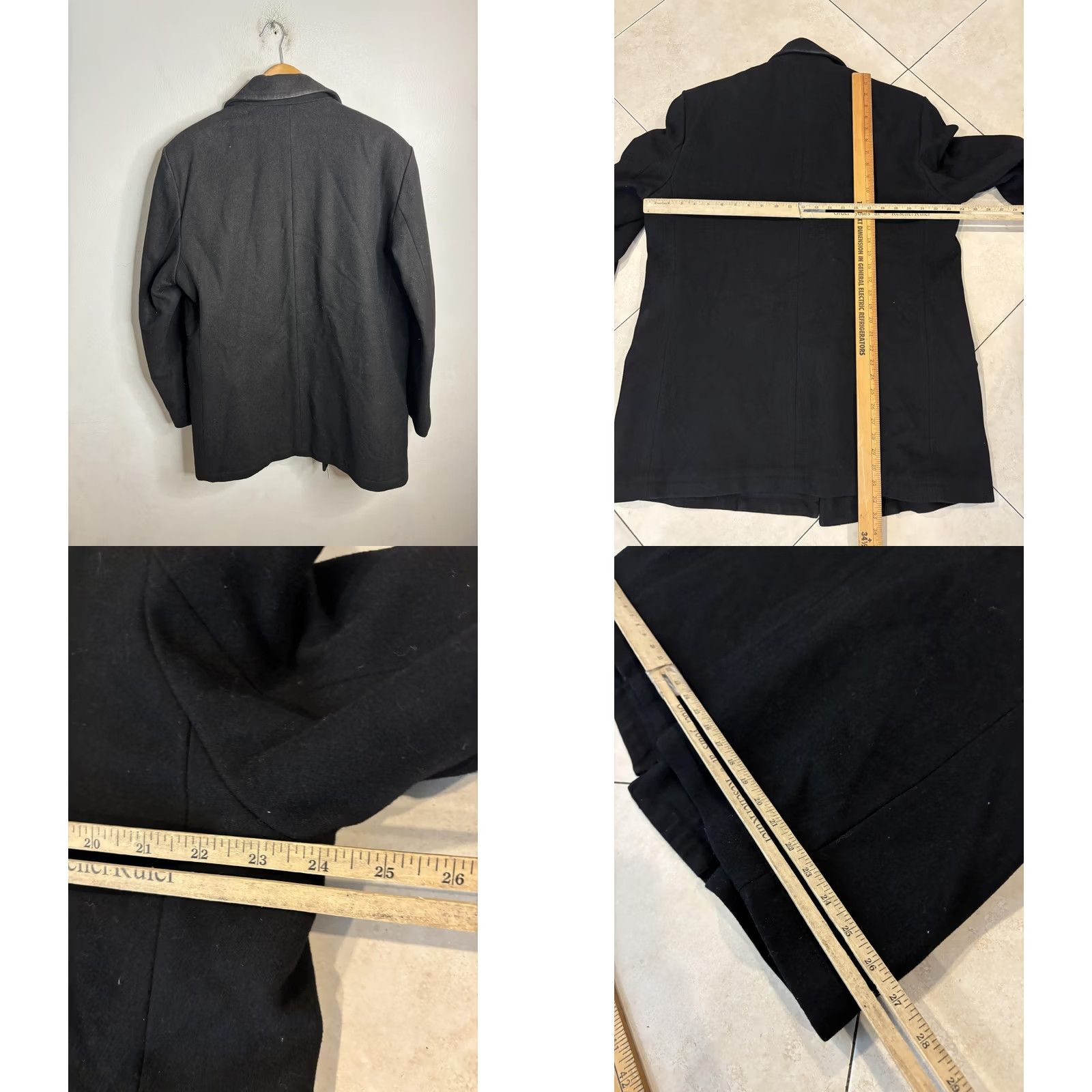 Ralph Lauren Lauren Ralph Lauren Coat Womens Large Black Wool Blend Pea Coat Jacket Overcoat Size L / US 10 / IT 46 - 8 Thumbnail