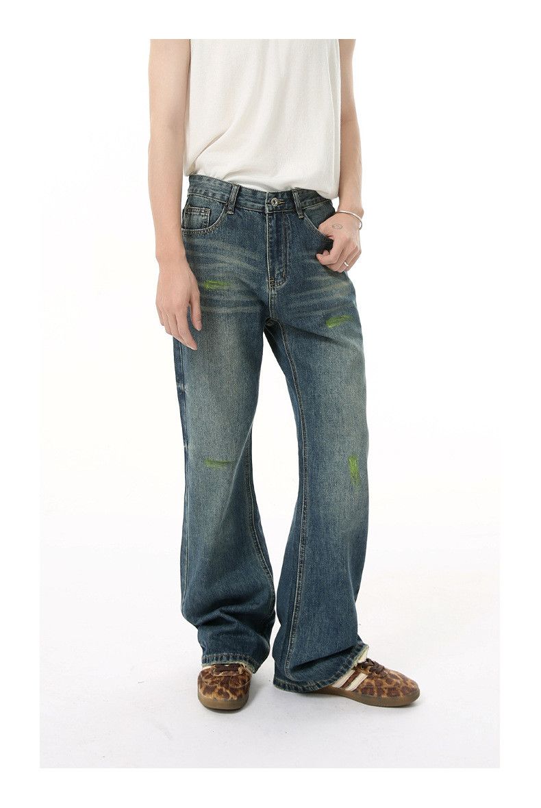 Japanese Brand × Jean American street pleated flared loose casual washed jeans Size US 32 / EU 48 - 4 Thumbnail
