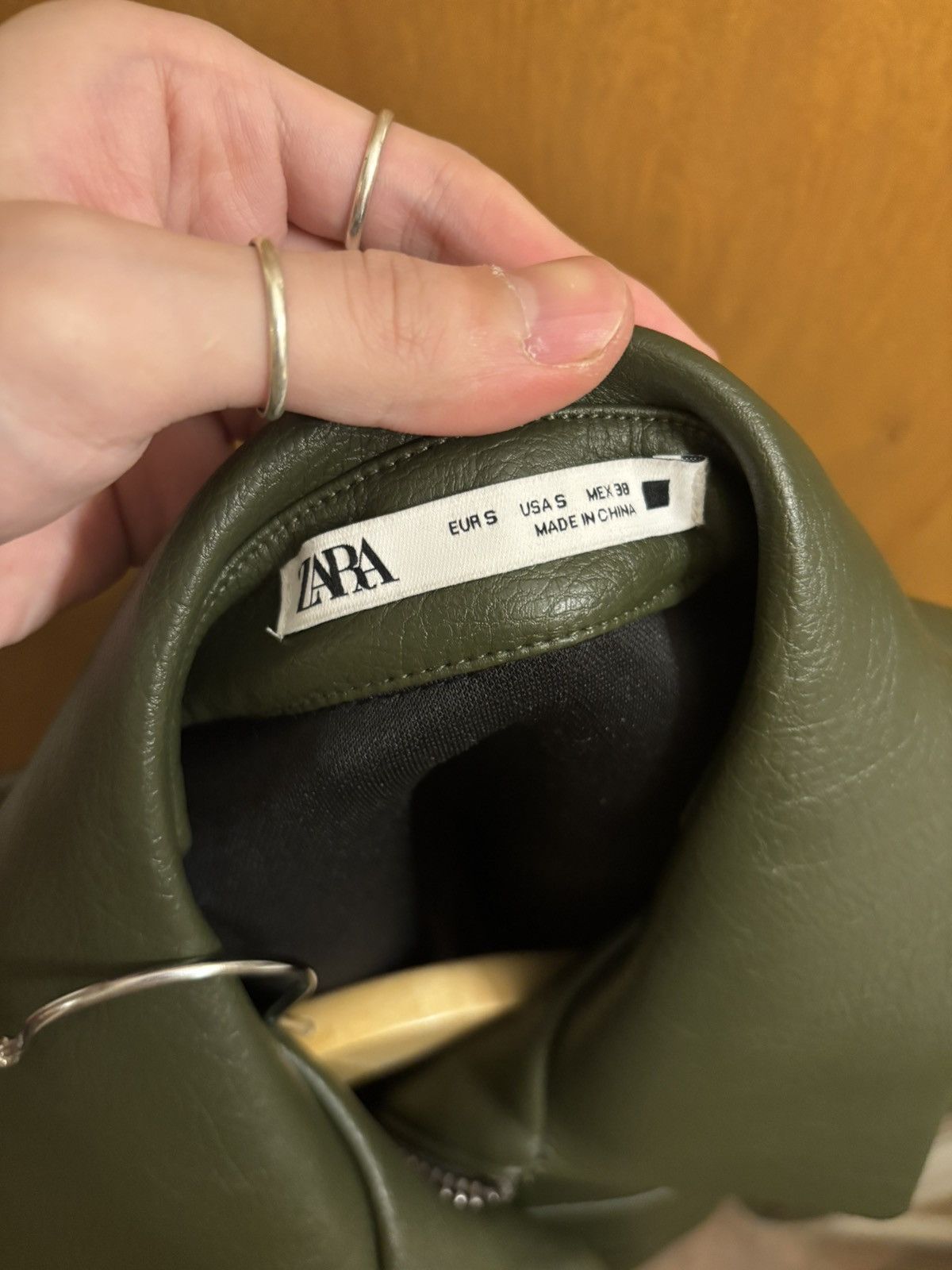 Zara Zara Forest Green Leather Jacket Size US S / EU 44-46 / 1 - 2 Thumbnail