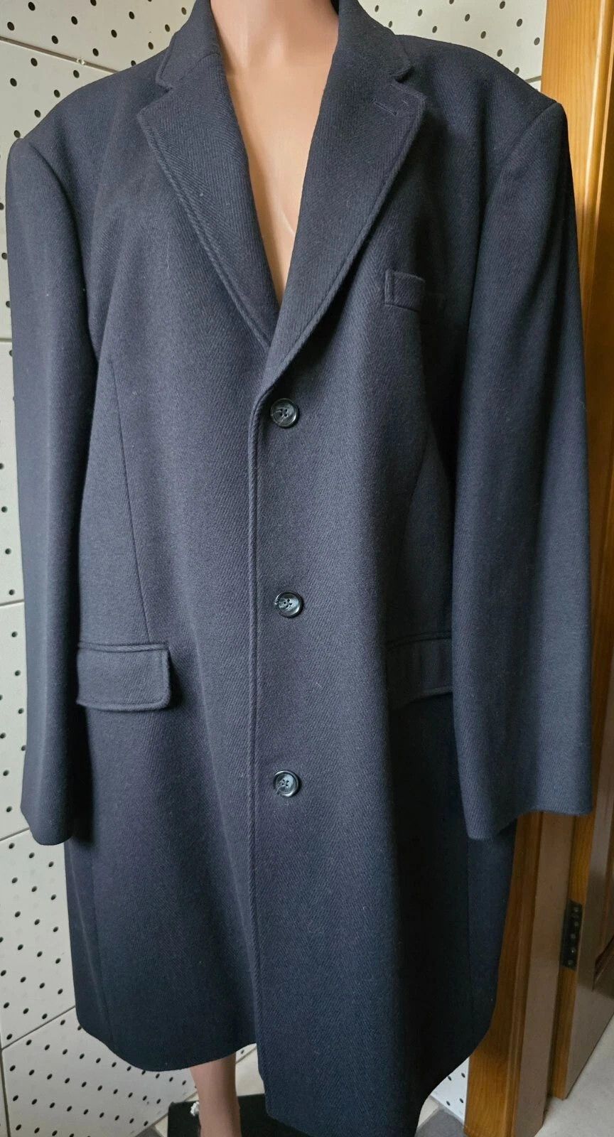 Savile Row SAVILE ROW Cashmere & Wool Pea Coat Dark Charcoal Size 46R Size US L / EU 52-54 / 3 - 1 Thumbnail