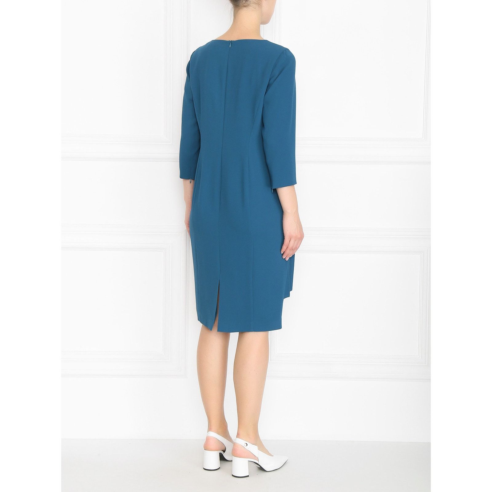 Marina Rinaldi Marina Rinaldi Blue Dizione Pleated Midi Dress Plus 24 Event Size 4XL / US 24-26 - 2 Thumbnail