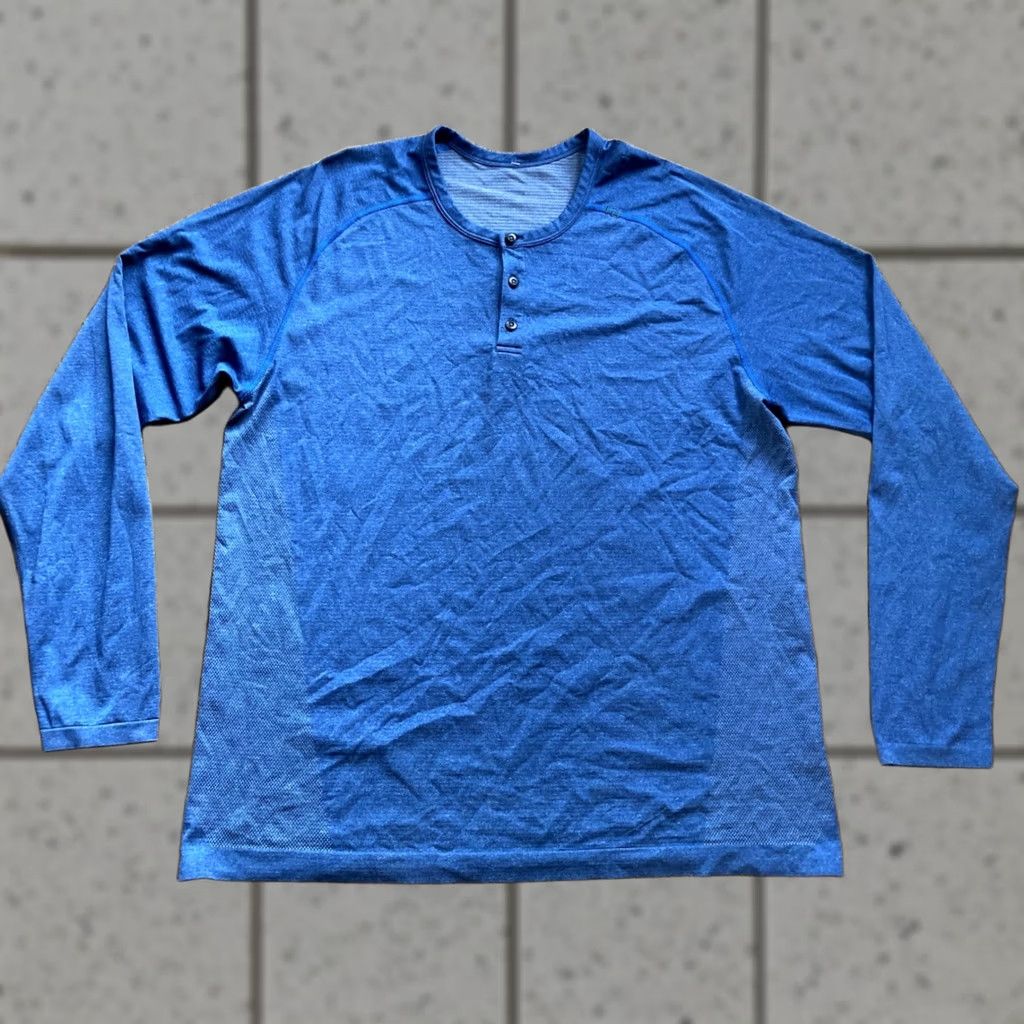 Lululemon Lululemon Henley Shirt Mens 2XL Blue Long Sleeve Metal Vent Tech Pullover Casual Gym Activewear Women's? Size US XXL / EU 58 / 5 - 1 Thumbnail