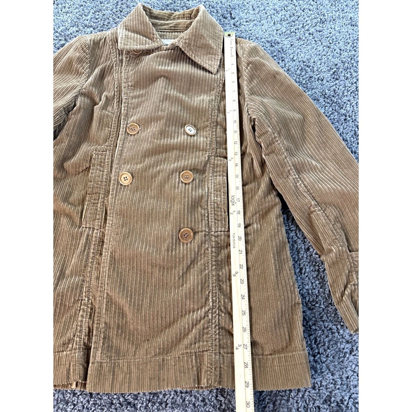 J.Crew J.CREW Jacket Corduroy Wool Lined Brown M Chore Coat Peacoat Double Breasted Button Casual Mid-Length Men's Wool Lined Jacket Size US M / EU 48-50 / 2 - 2 Thumbnail