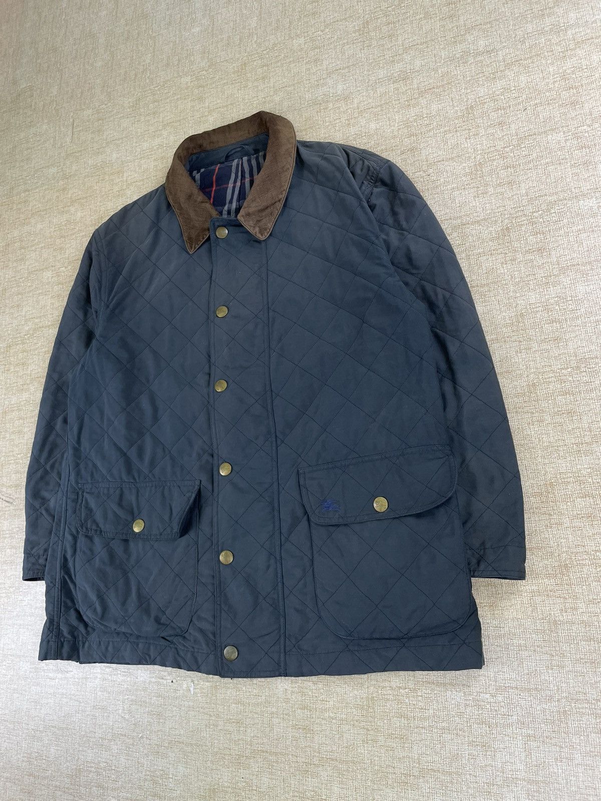 Burberry × Vintage Vintage 80s Burberry’s Buttoned Quilted Jacket Size US L / EU 52-54 / 3 - 3 Thumbnail