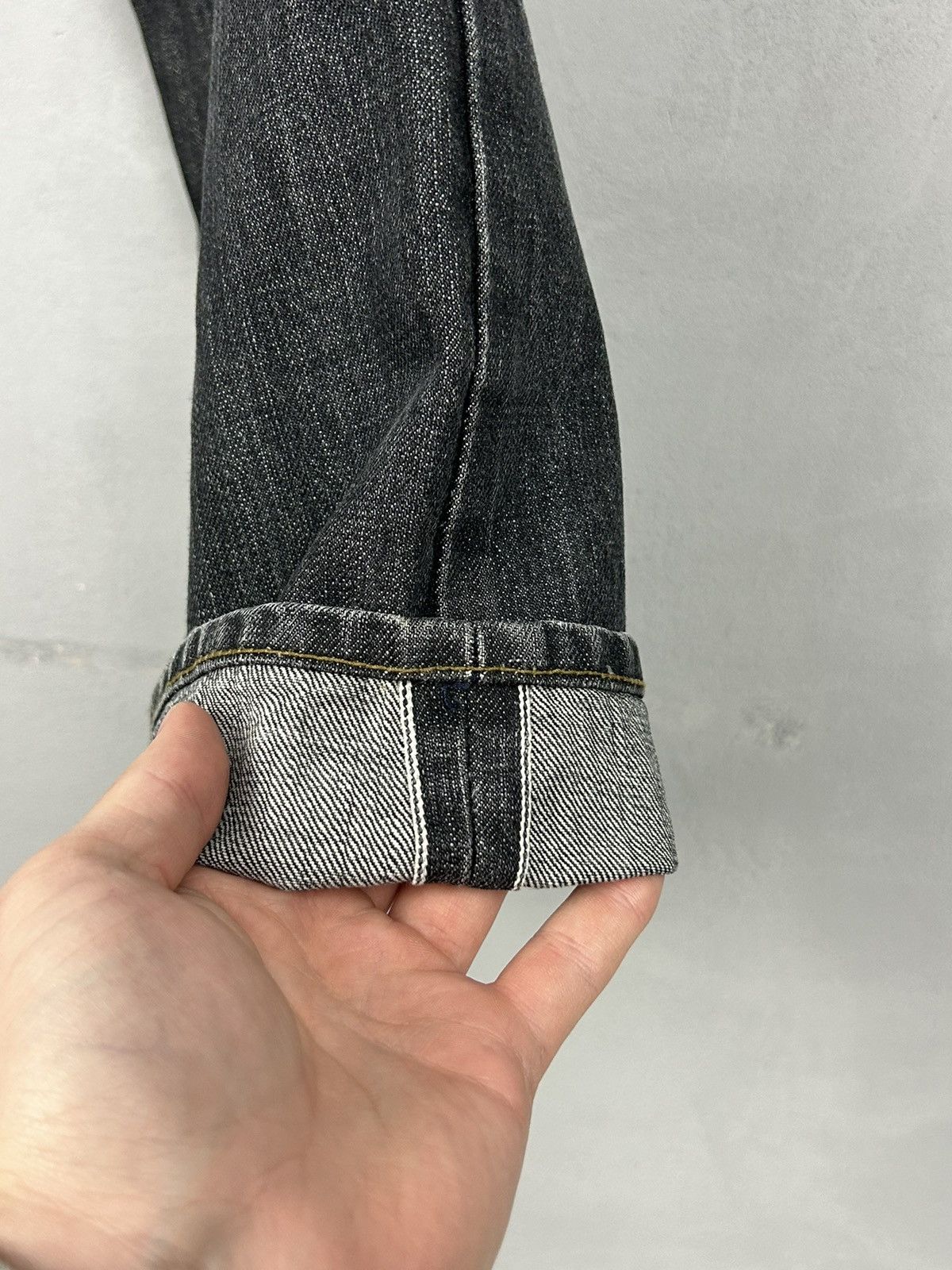 Japanese Brand Vintage Japanese Selvedge Denim Jeans Cinch Back Distressed Size US 31 - 5 Thumbnail