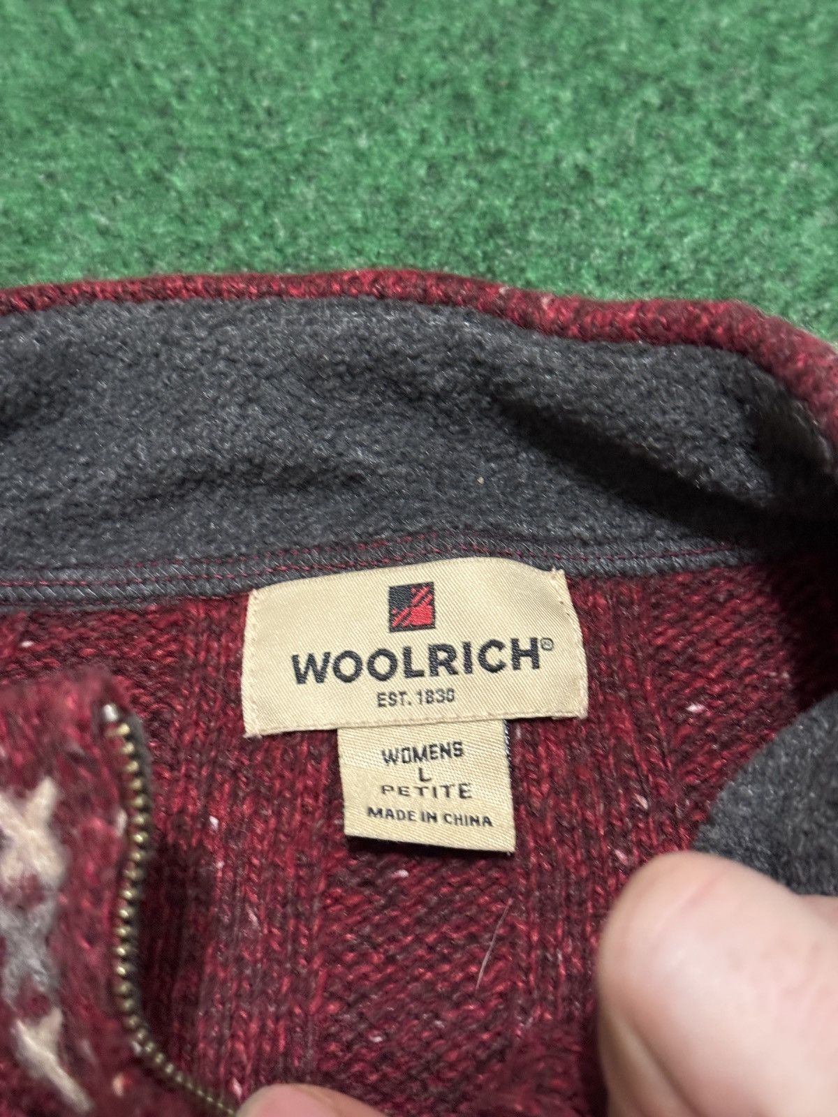 Woolrich Woolen Mills Woolrich 1/4 Zip Wool Blend Deep Ruby Petite L Sweater 23x22 Size L / US 10 / IT 46 - 2 Thumbnail