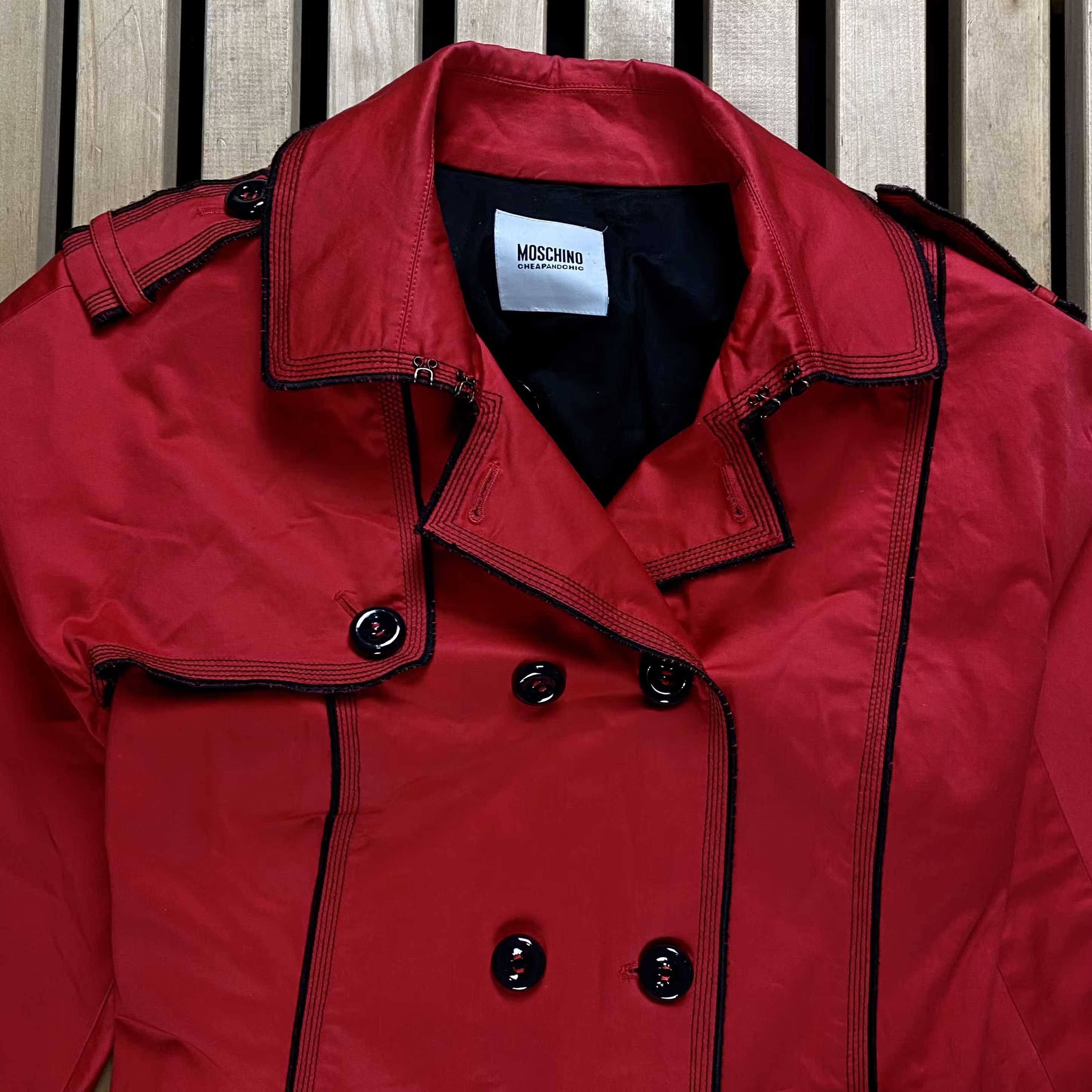 Moschino Womens Trench Jacket Moschino Size UK 12 US 10 Size L / US 10 / IT 46 - 2 Thumbnail