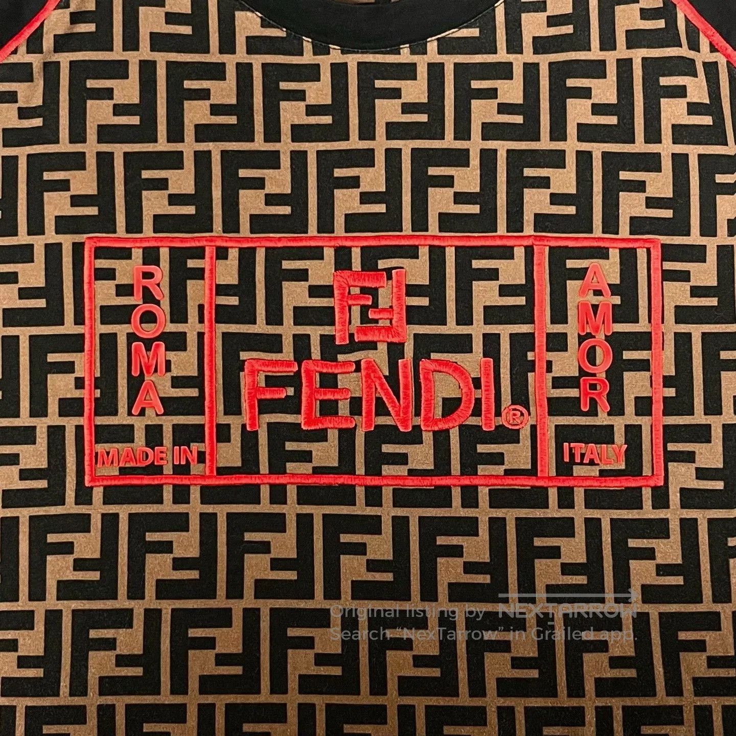 Fendi Fendi Roma Double F Monogram Embroidered Logo Tee. Size US XL / EU 56 / 4 - 5 Thumbnail