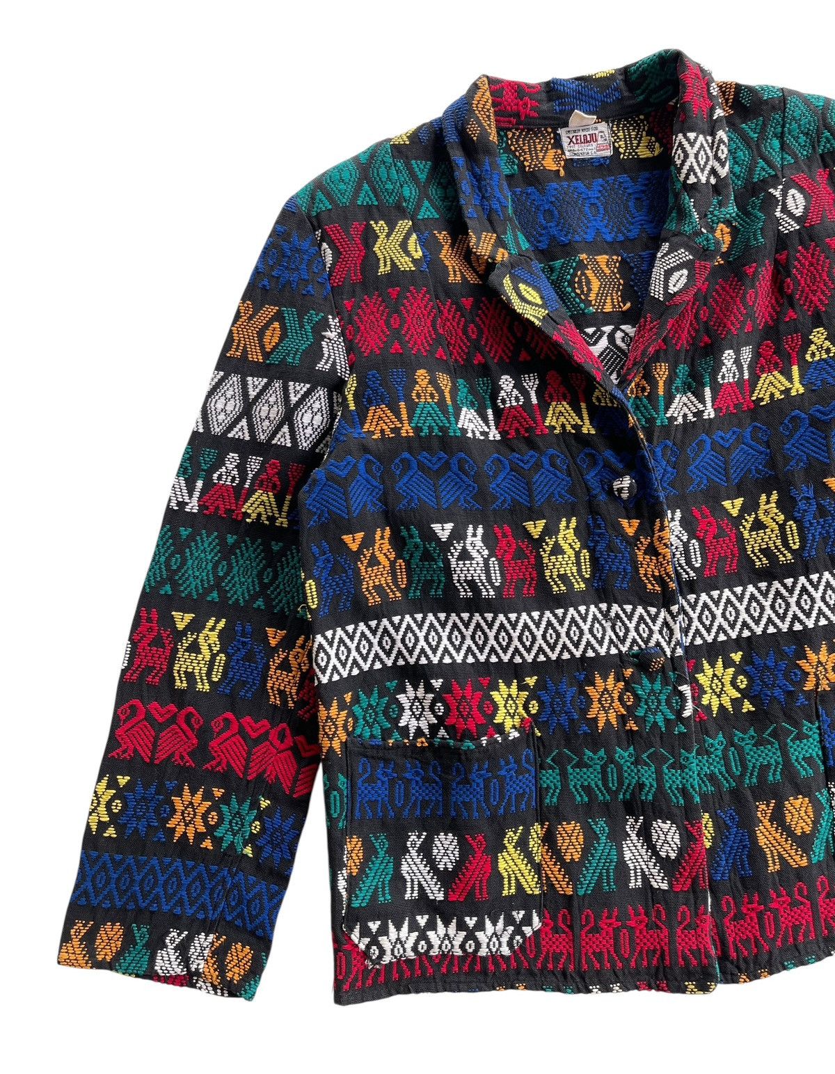 Vintage 1970s Embroidery Geometric Woven Jacket Size L / US 10 / IT 46 - 6 Thumbnail