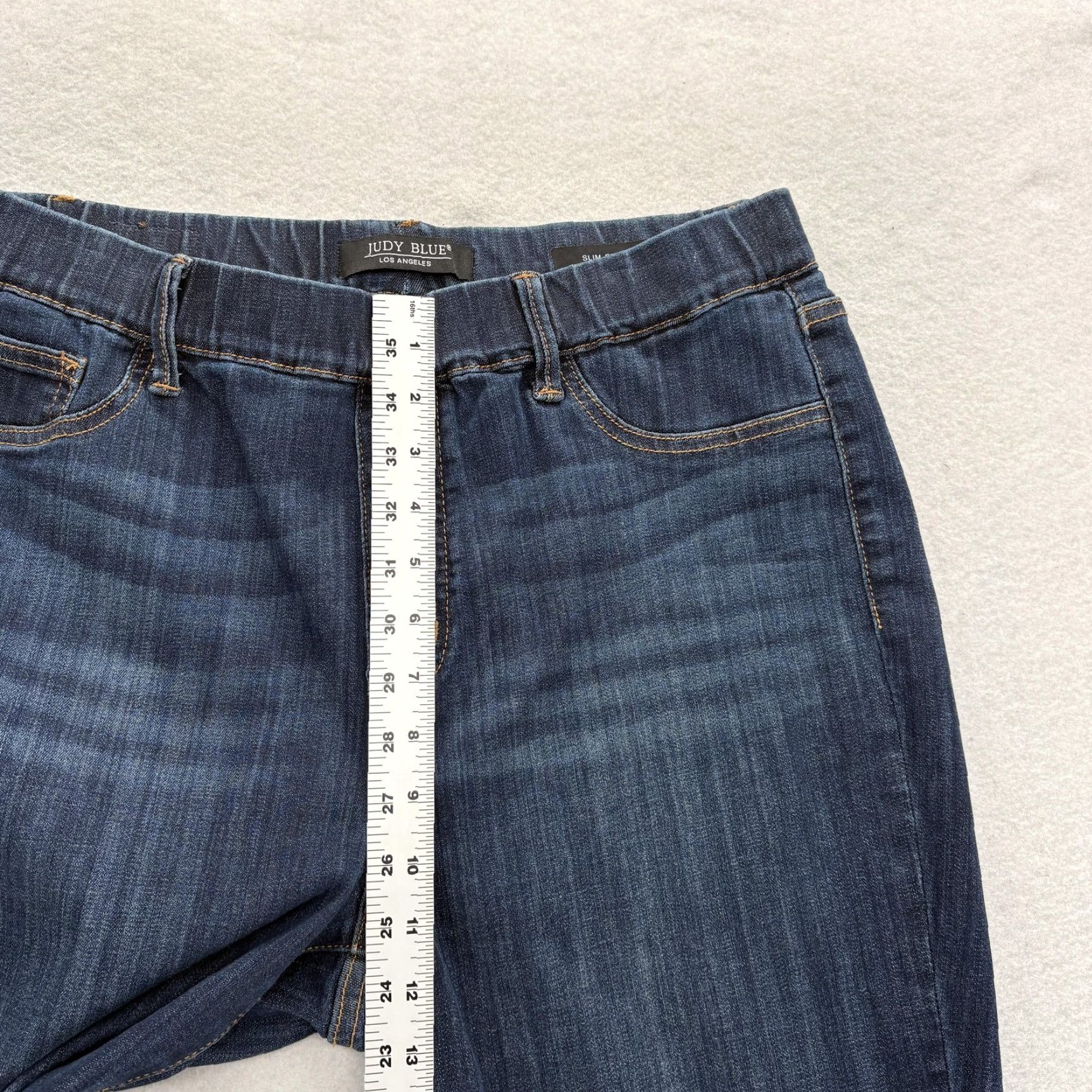 Denime Judy Blue Skinny Jeans Womens 13/31 Blue Dark Wash Slim Stretch Denim Pull On Size 24" / US 00 / IT 34 - 7 Thumbnail