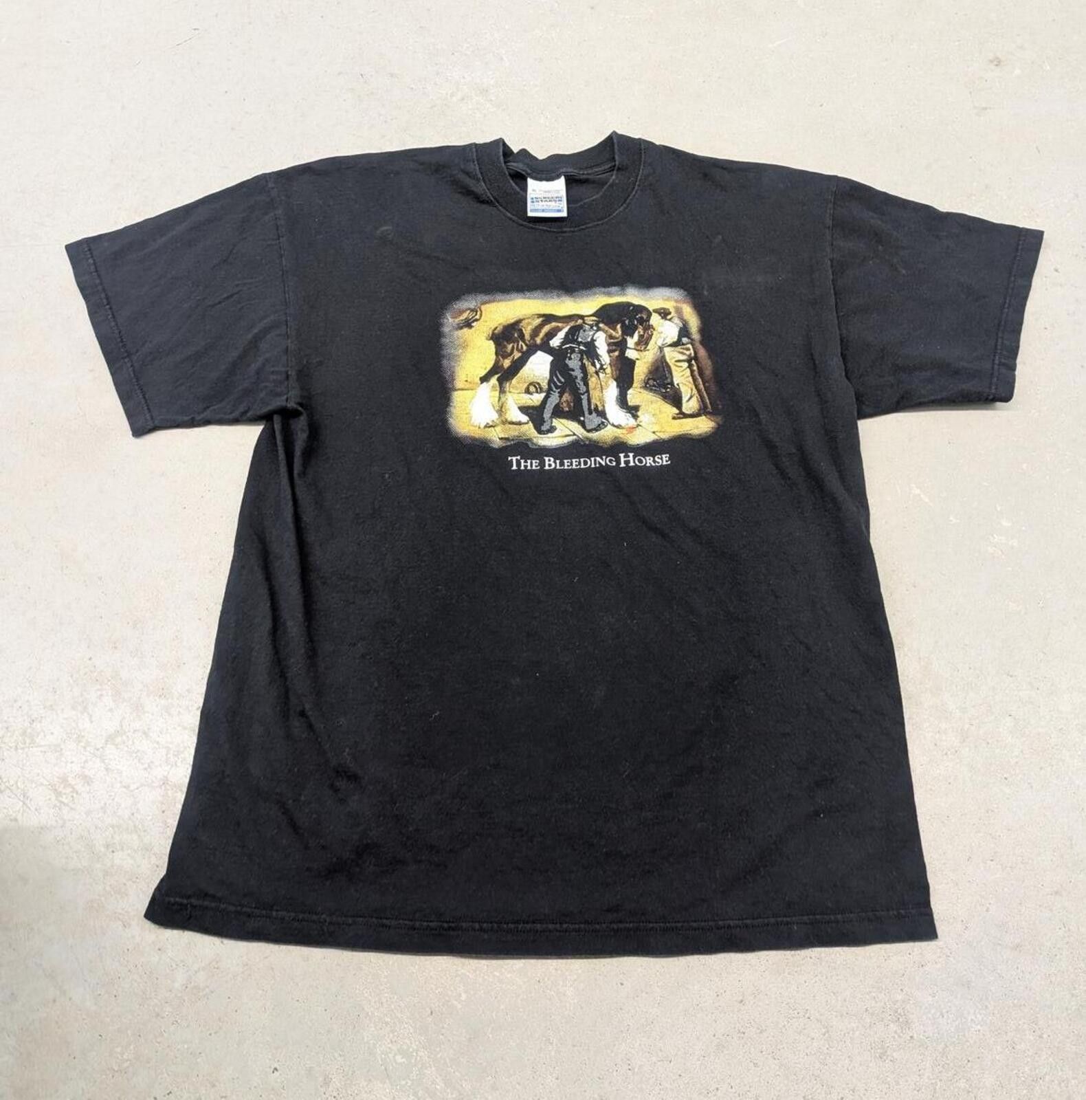 Fruit Of The Loom Vintage 90s The Bleeding Horse Irish Pub Art T-shirt Size US XL / EU 56 / 4 - 1 Thumbnail