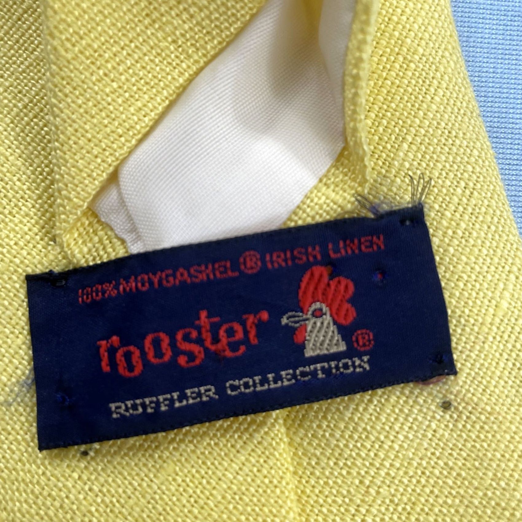 Vintage VINTAGE Rooster Irish Linen Necktie Vtg 70s Woven Tie Textures Solid Yellow 4x56 Capsule Necktie Mens Tie Size ONE SIZE - 5 Thumbnail