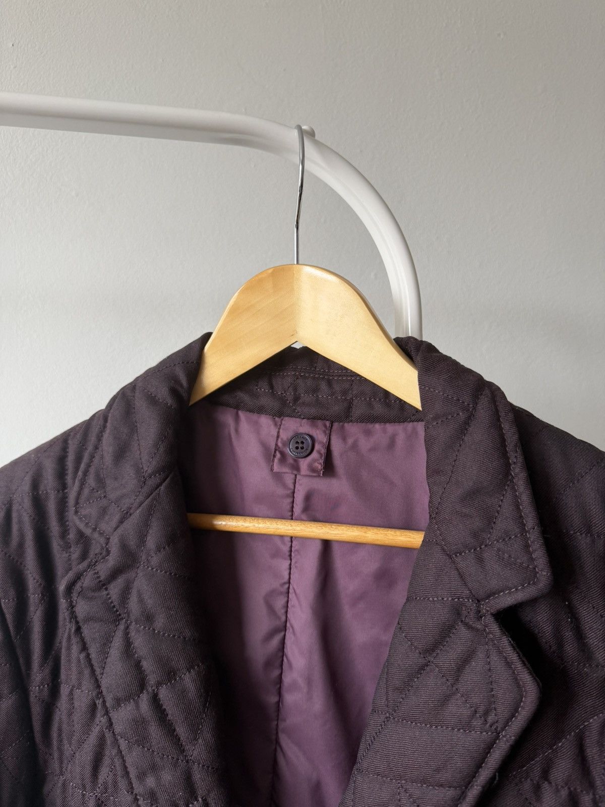 Versace Versace Collection Purple Wool Quilted Jacket Blazer Leather Size US M / EU 48-50 / 2 - 7 Thumbnail