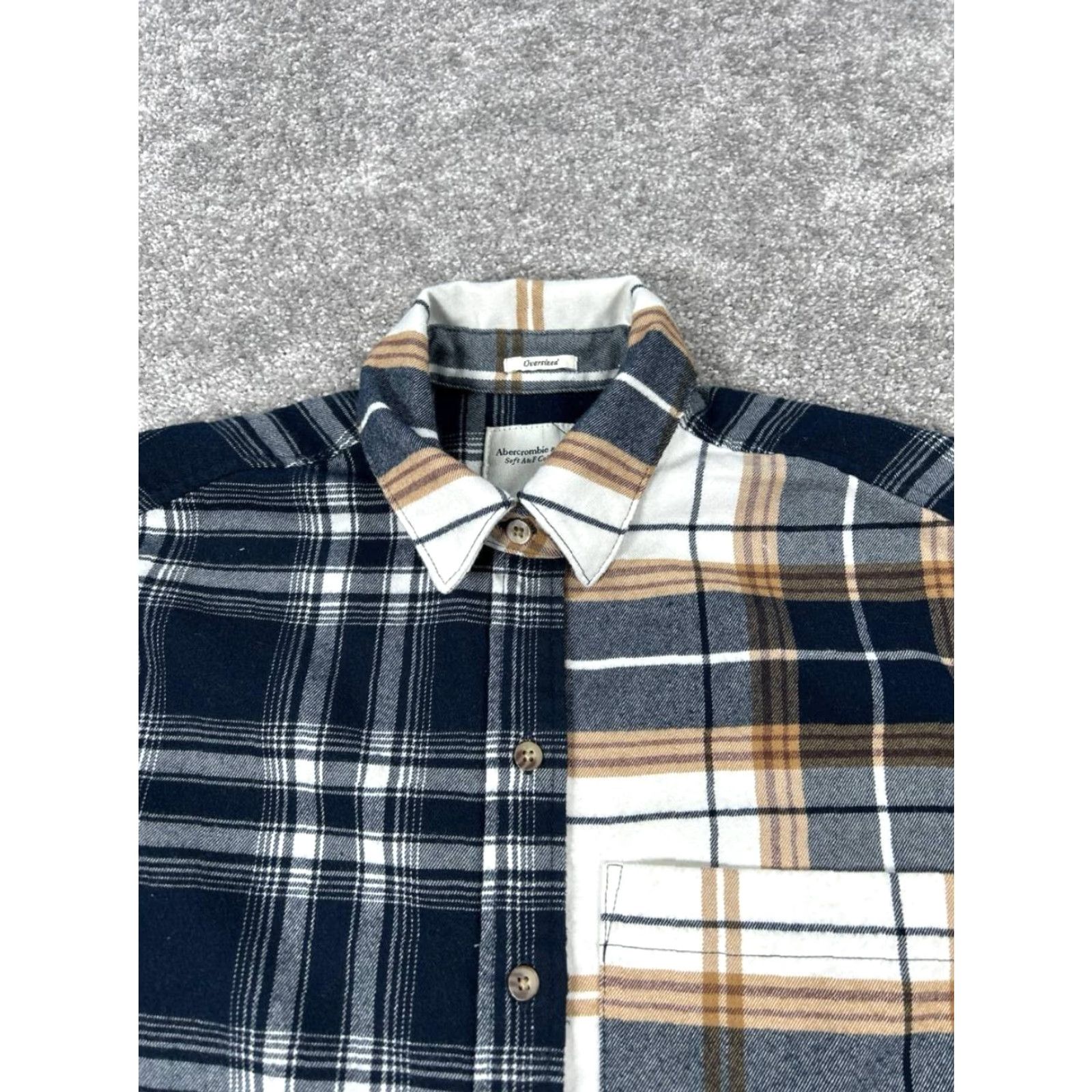 Abercrombie & Fitch Abercrombie & Fitch Shirt Womens XS Plaid Button Up Blue White Brown Multicolor Casual 90s Style Womens Size XS / US 0-2 / IT 36-38 - 2 Thumbnail