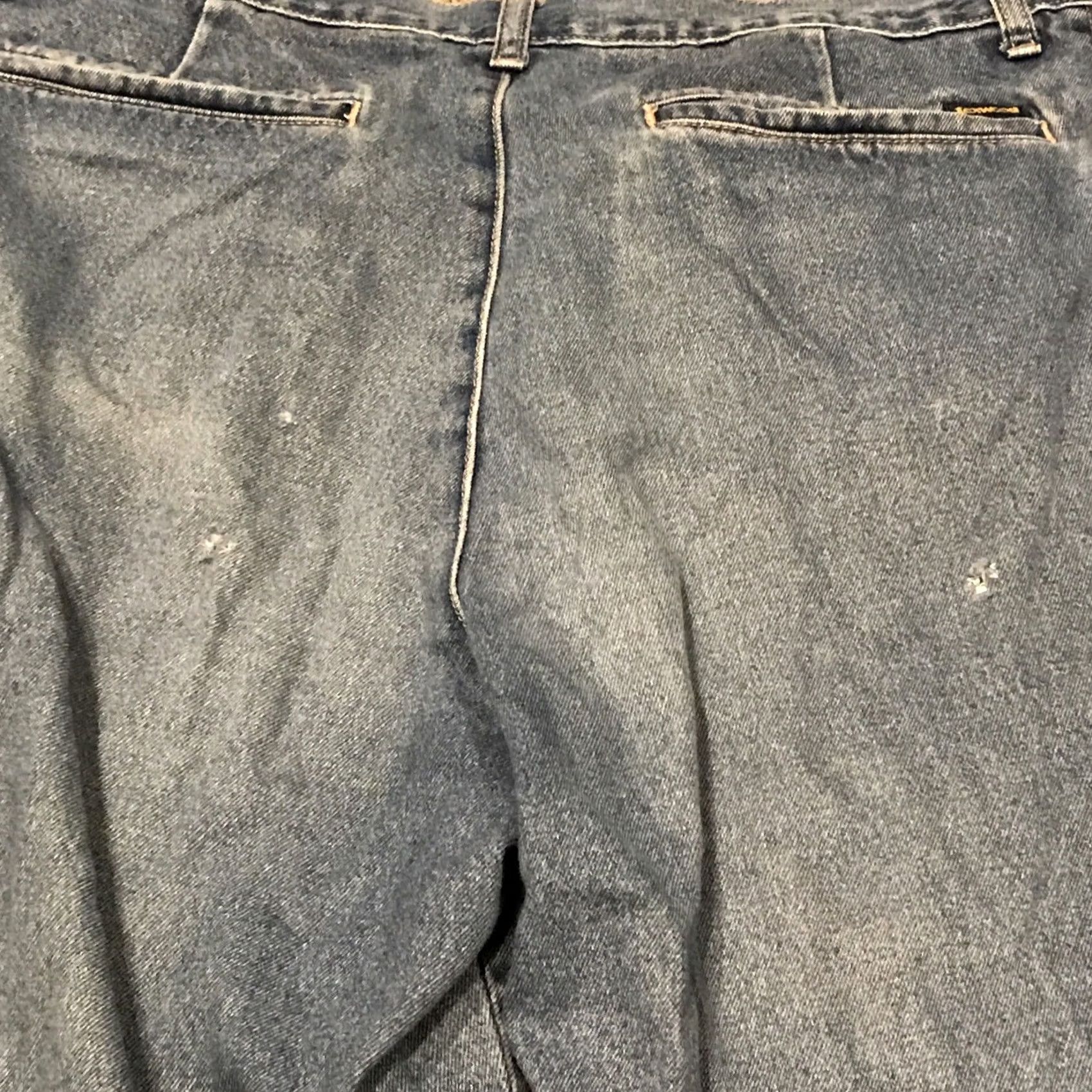 Denime Texwood Jeans Men 34x33 Retro Blue Vintage Straight Denim Baggie Worn Texture Classic 90s Theme Mens Jeans Size US 34 / EU 50 - 5 Thumbnail