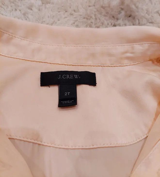 J.Crew 100% silk shirt J.Crew apricot luxury soft unique 80s 90s Size S / US 4 / IT 40 - 4 Thumbnail