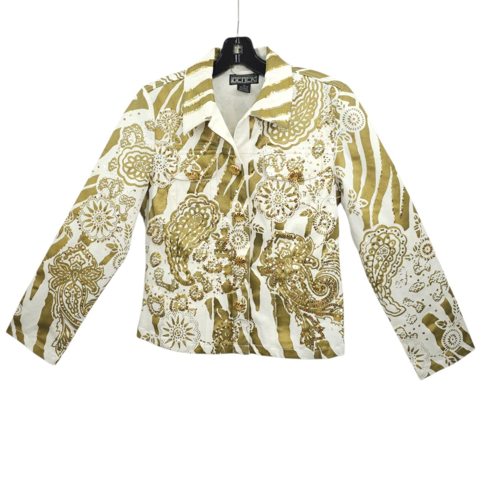 Other Berek Zebra Paisley Sequin Jacket M Vintage Snap Front Y2K Size M / US 6-8 / IT 42-44 - 1 Thumbnail