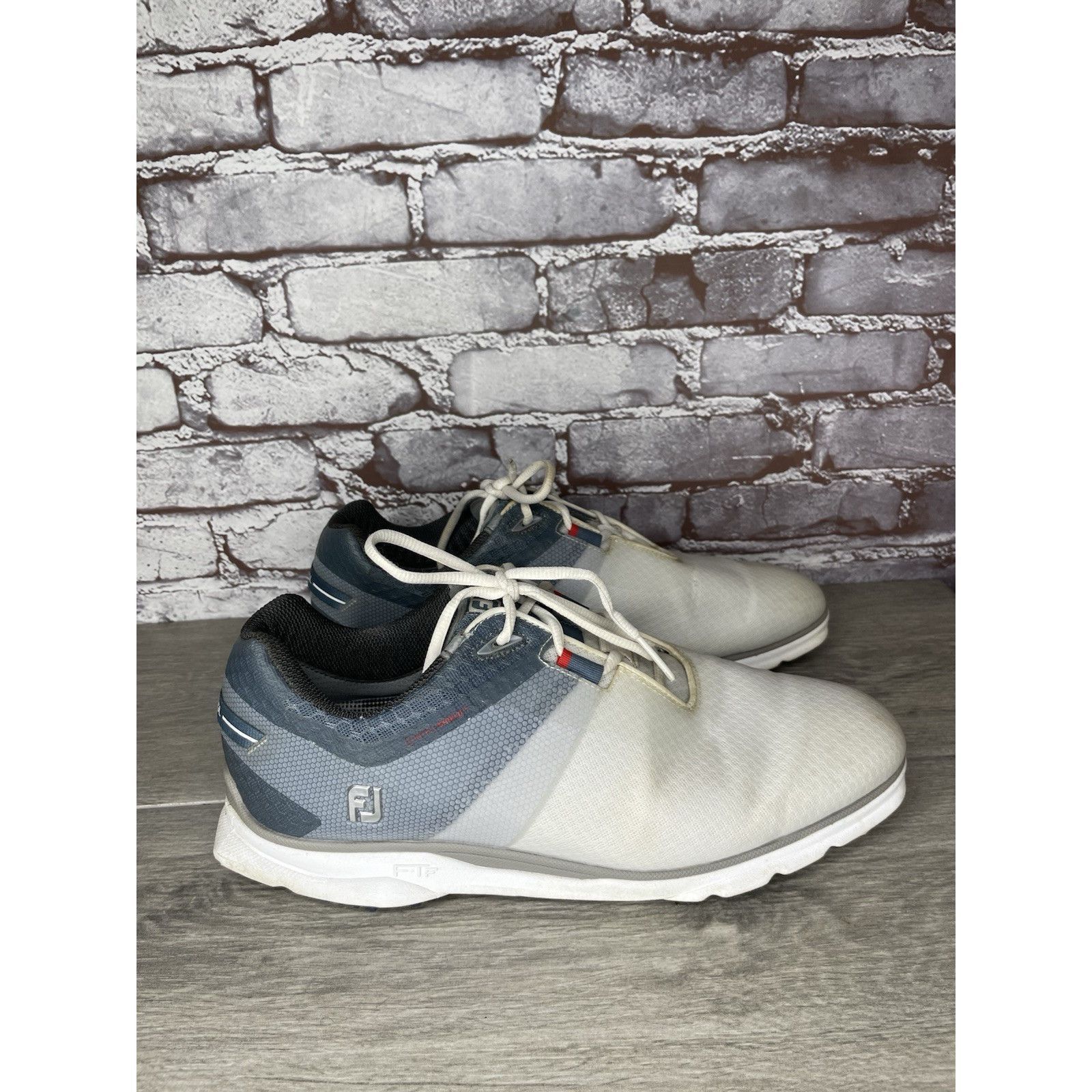 Footjoy FootJoy Golf PRO SL SPORT 53854 White Blue Lace Up Shoes Men Size US 12 / EU 45 - 14 Thumbnail