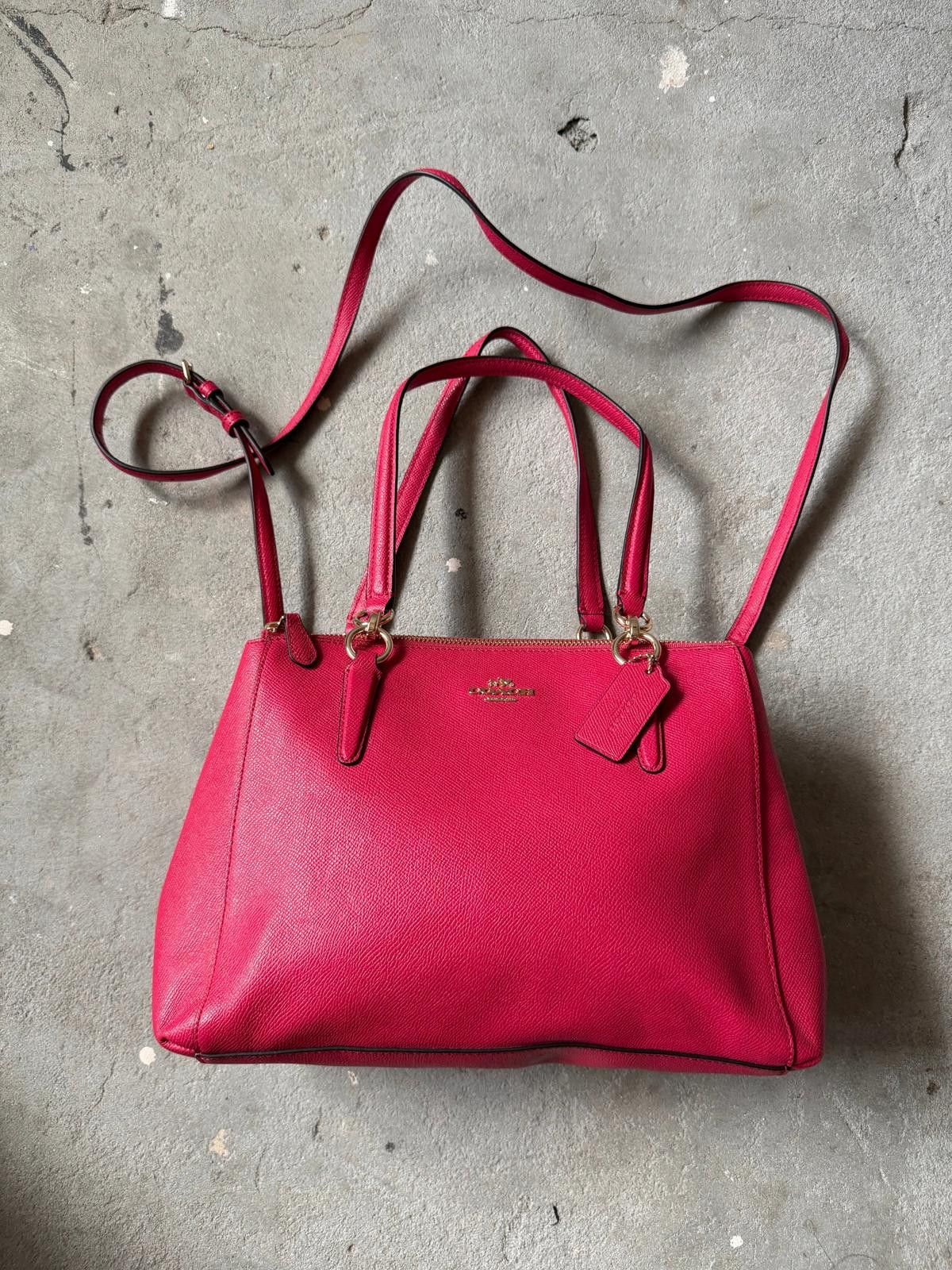Coach Coach 2Way Crossgrain Christie Shoulder Bag Pink Size ONE SIZE - 1 Thumbnail