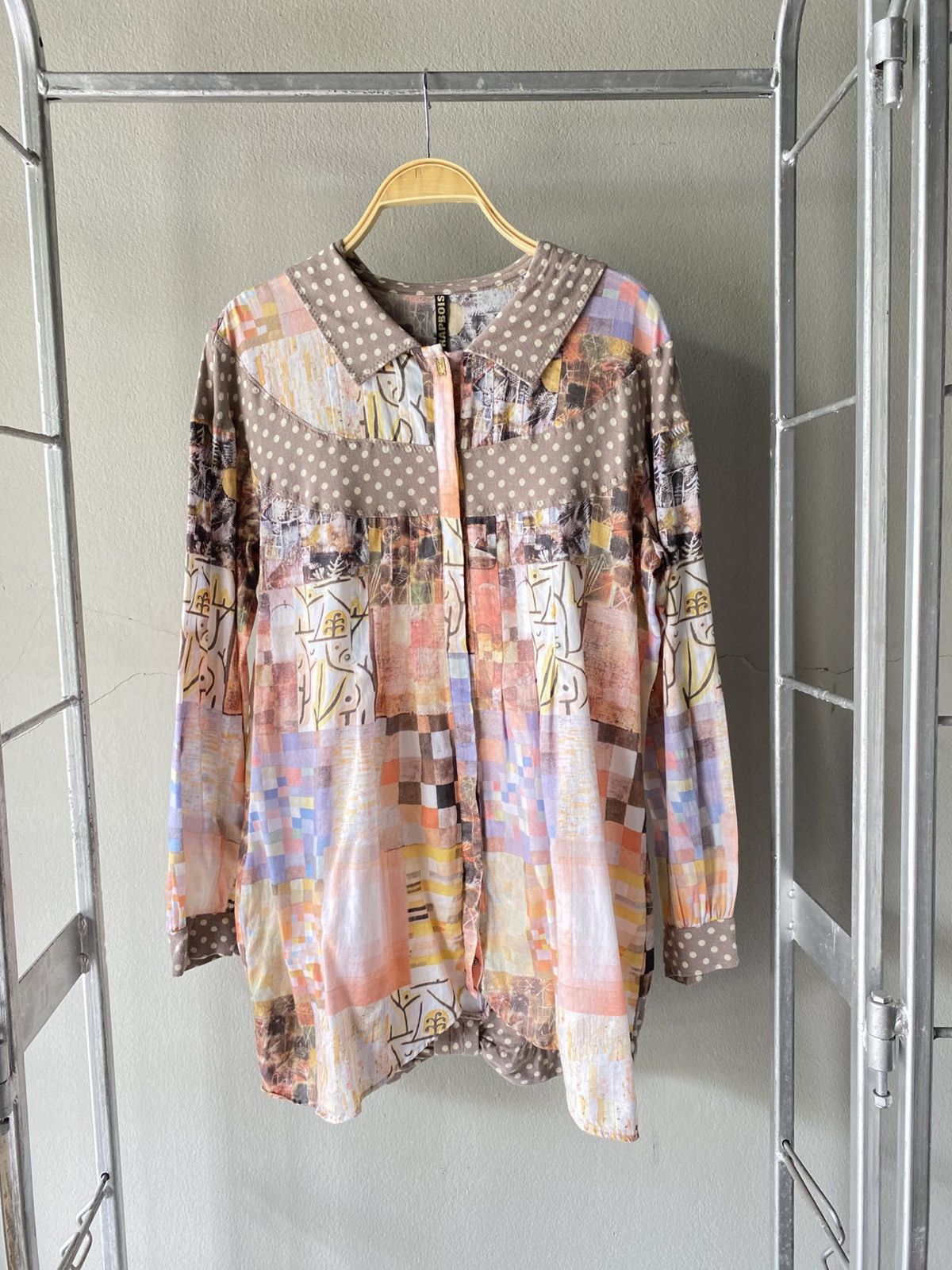 Frapbois FRAPBOIS Multicolor Printed Blouse with Polka Dot Accents Size XS / US 0-2 / IT 36-38 - 1 Thumbnail