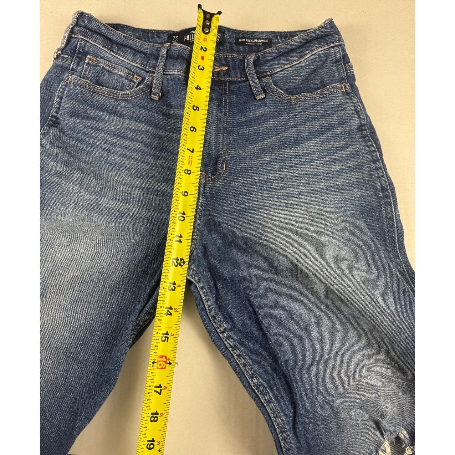 Hollister Hollister Cropped High-Rise Slim Straight Jeans 7S w28 L25 Size 28" / US 6 / IT 42 - 5 Thumbnail