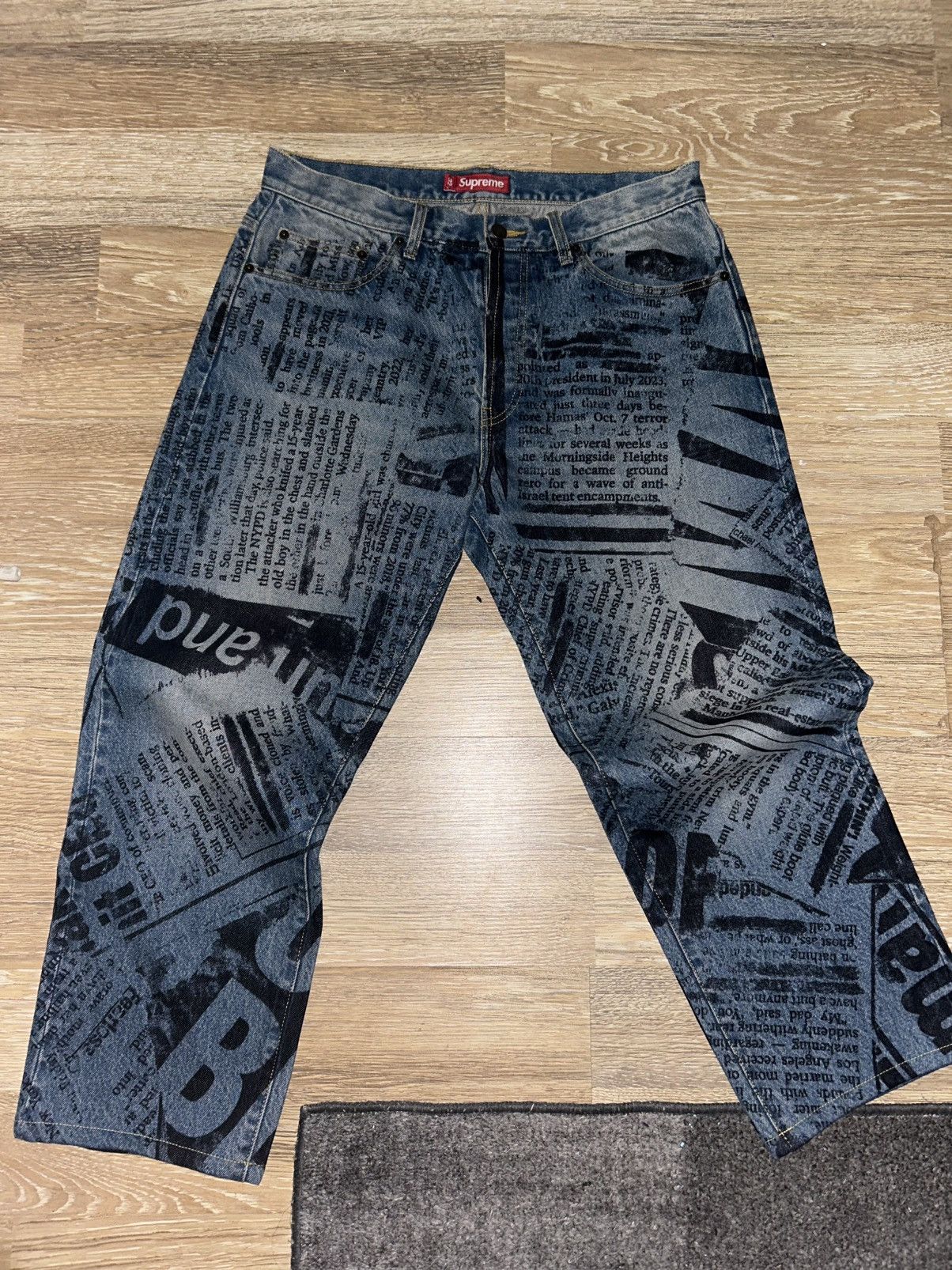 Supreme supreme inset logo jean washed blue Ss22 denim pants 32