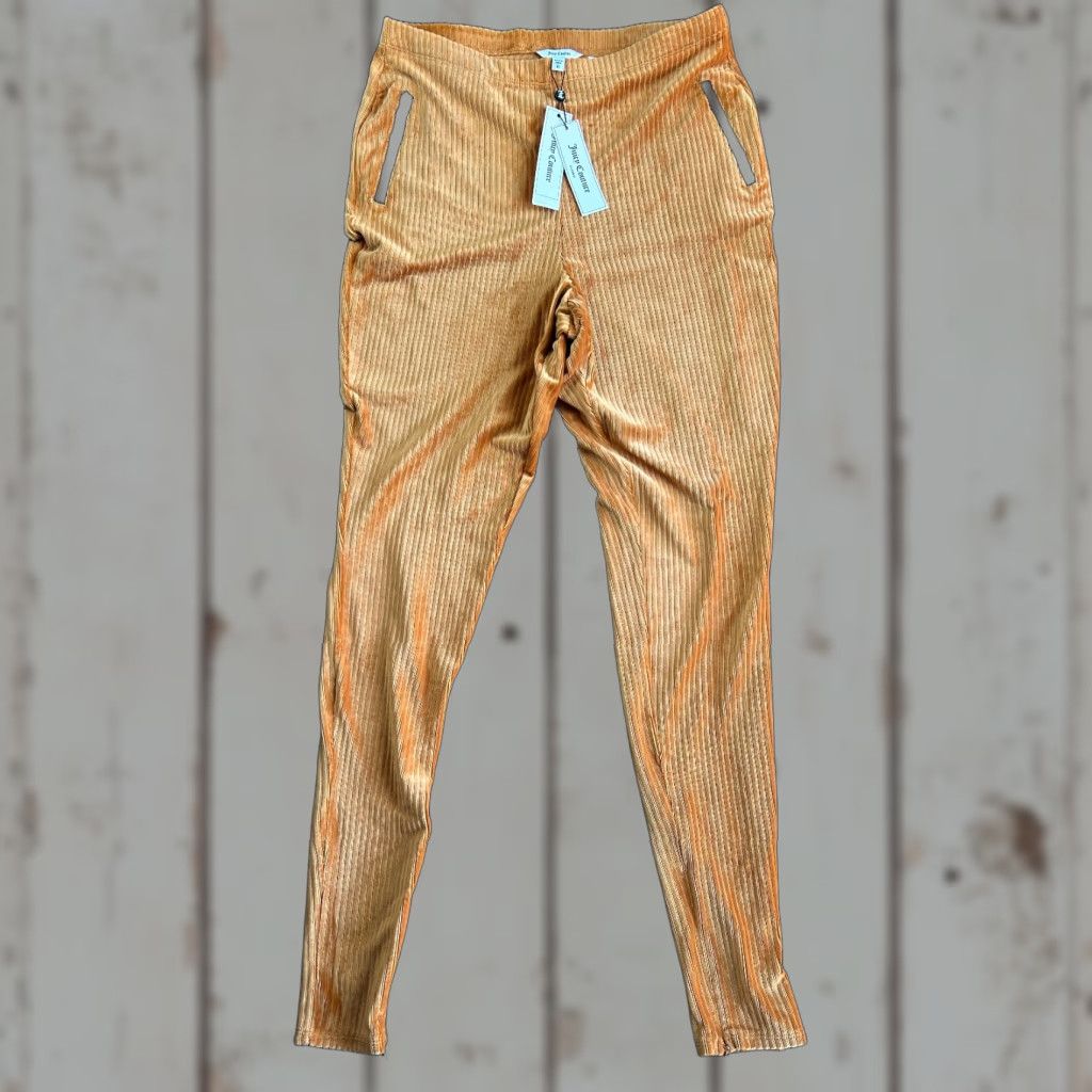 Juicy Couture Juicy Couture Textured Pull On Pants XL Orange Copper California Sunrise NEW Size 40" / US 18 - 1 Thumbnail