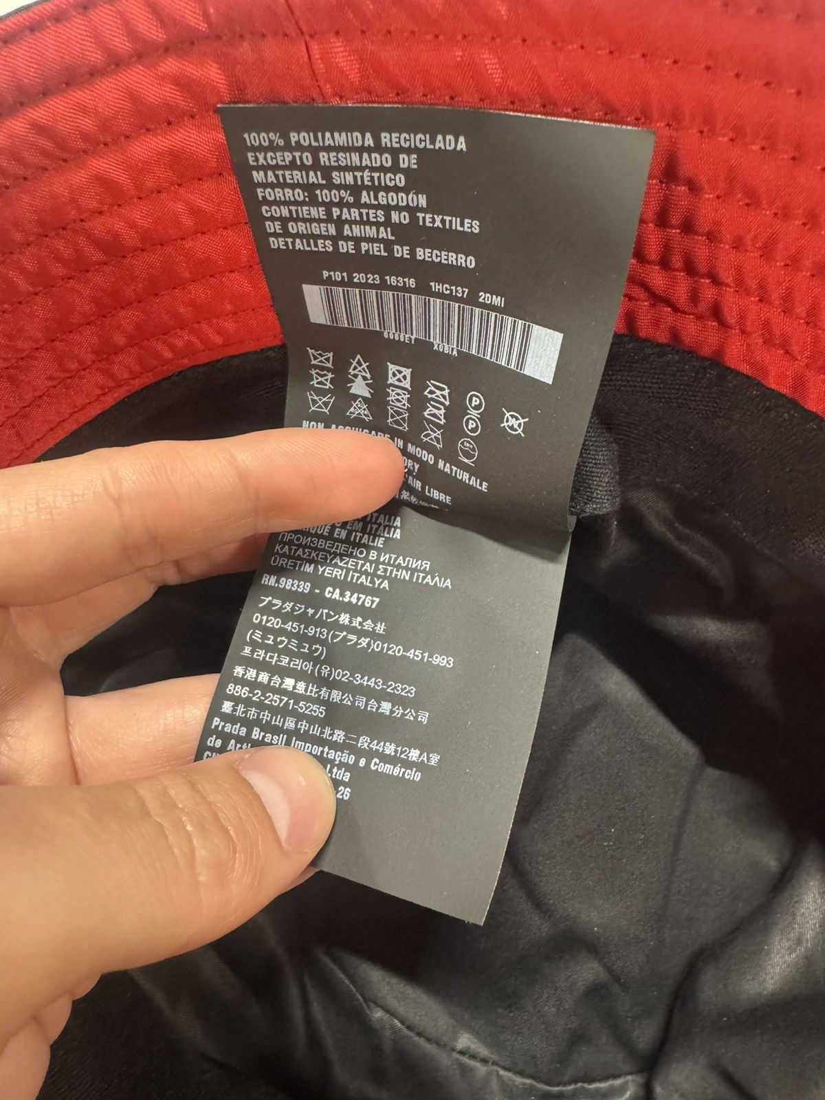 Prada Prada Linea Rossa Nylon Bucket Hat 750$ NEW Size ONE SIZE - 4 Thumbnail