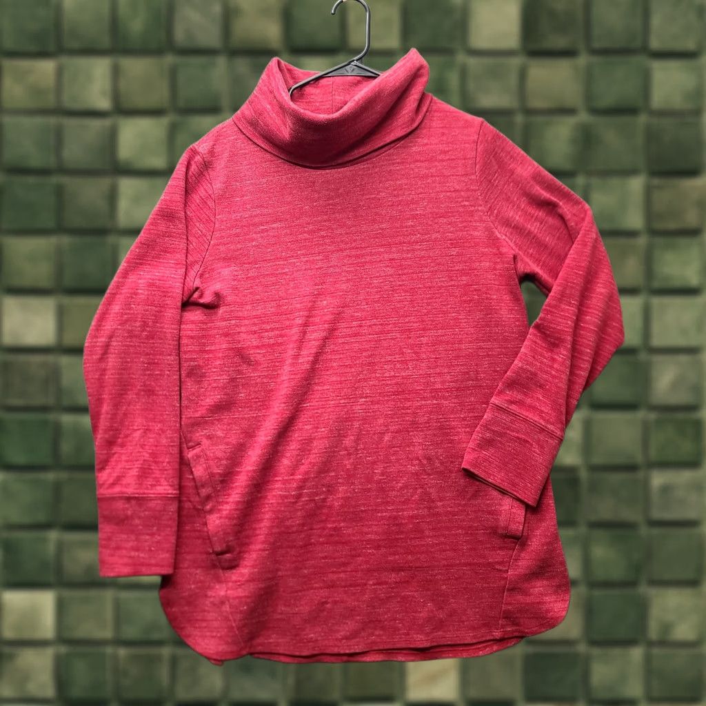 Vintage Duluth Sweatshirt Tunic Womens Large Relaxed Fit Long Sleeve Cowl Neck Red Knit Cotton Polyester Pockets Ballpark? Size L / US 10 / IT 46 - 1 Thumbnail