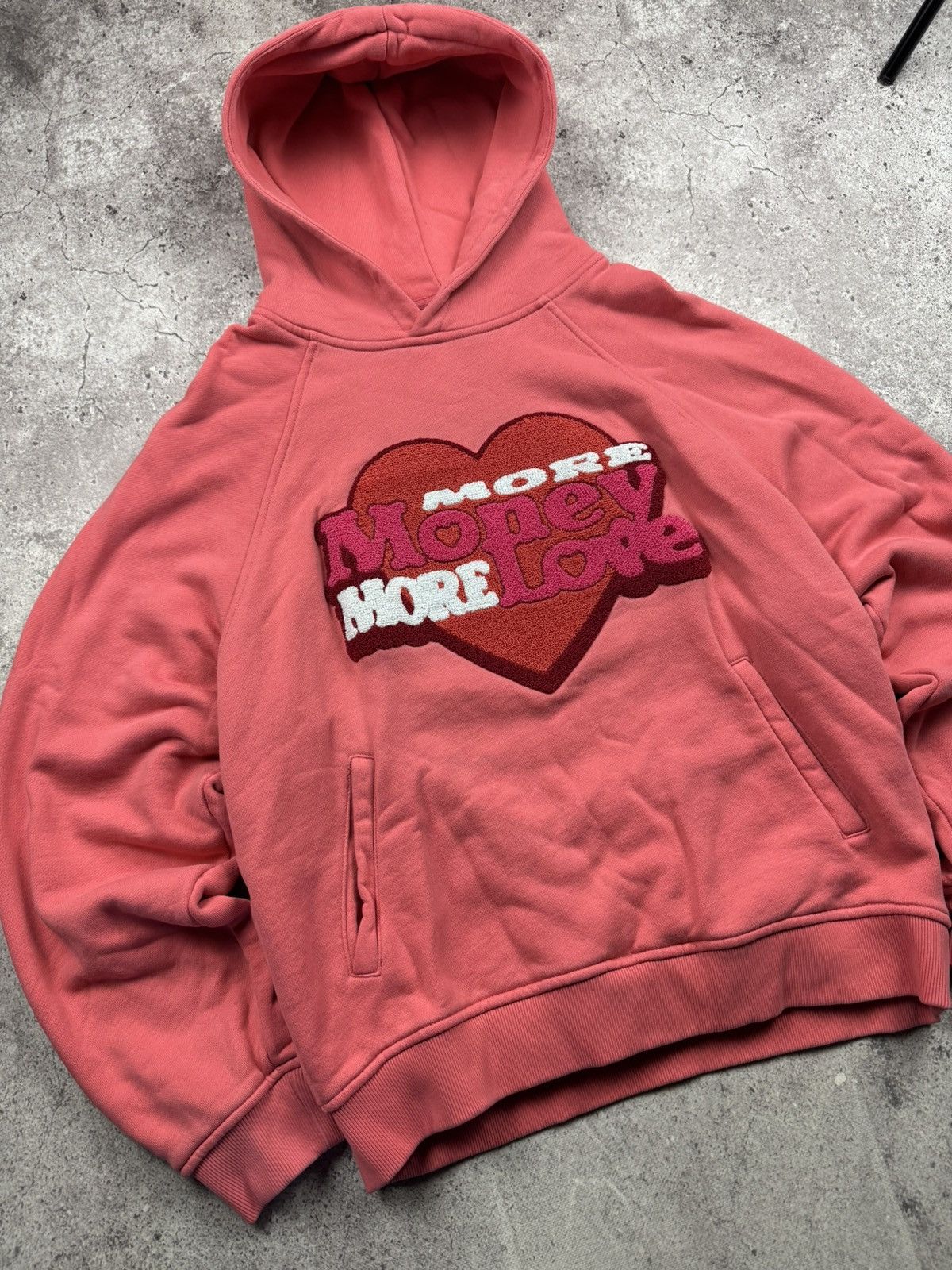 Japanese Brand 📌 Crazy More Money More Love Baggy Y2K Heart Hoodie❤️ Size US XL / EU 56 / 4 - 2 Thumbnail