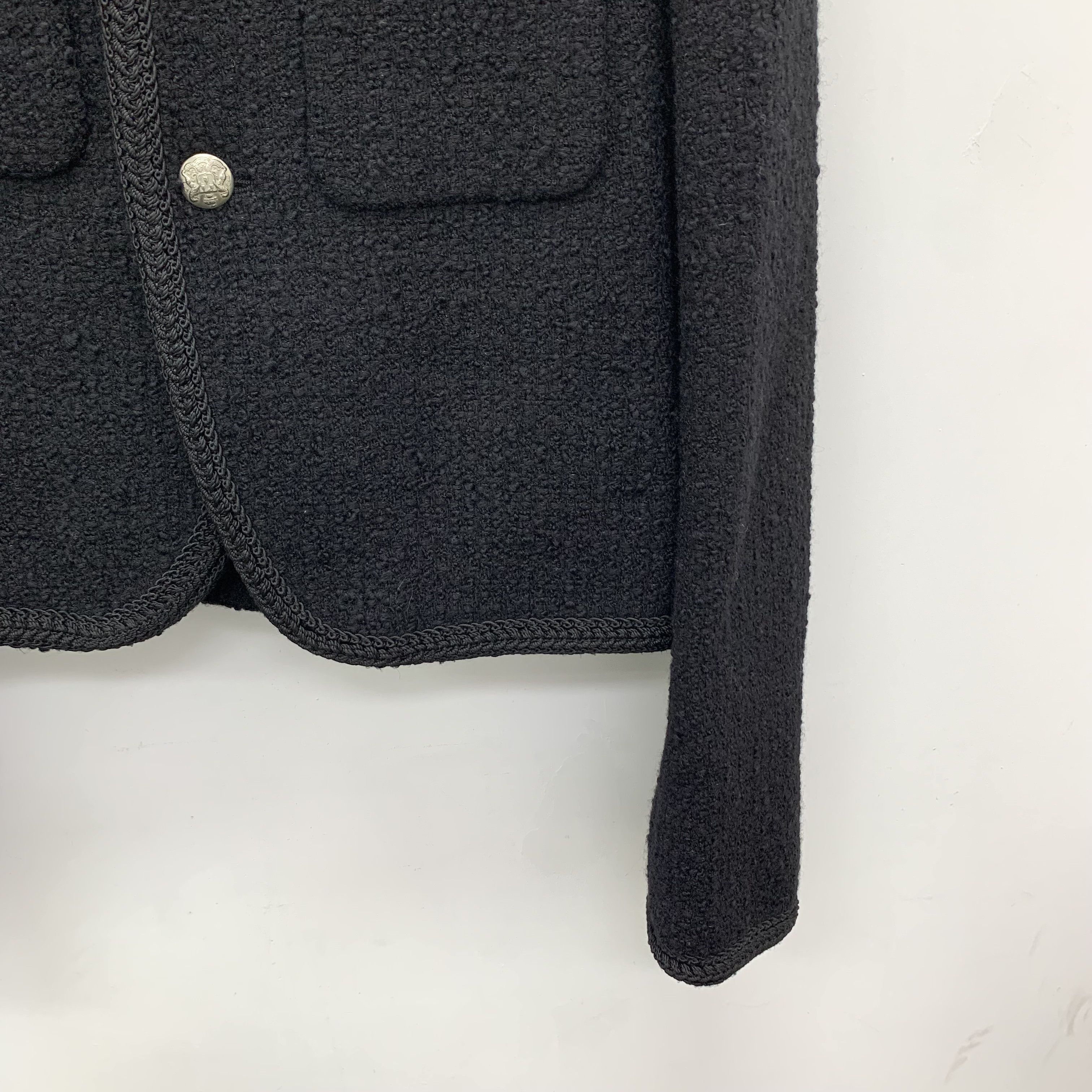 Celine Celine Tweed Wool Jacket Black (40) Size S / US 4 / IT 40 - 4 Thumbnail