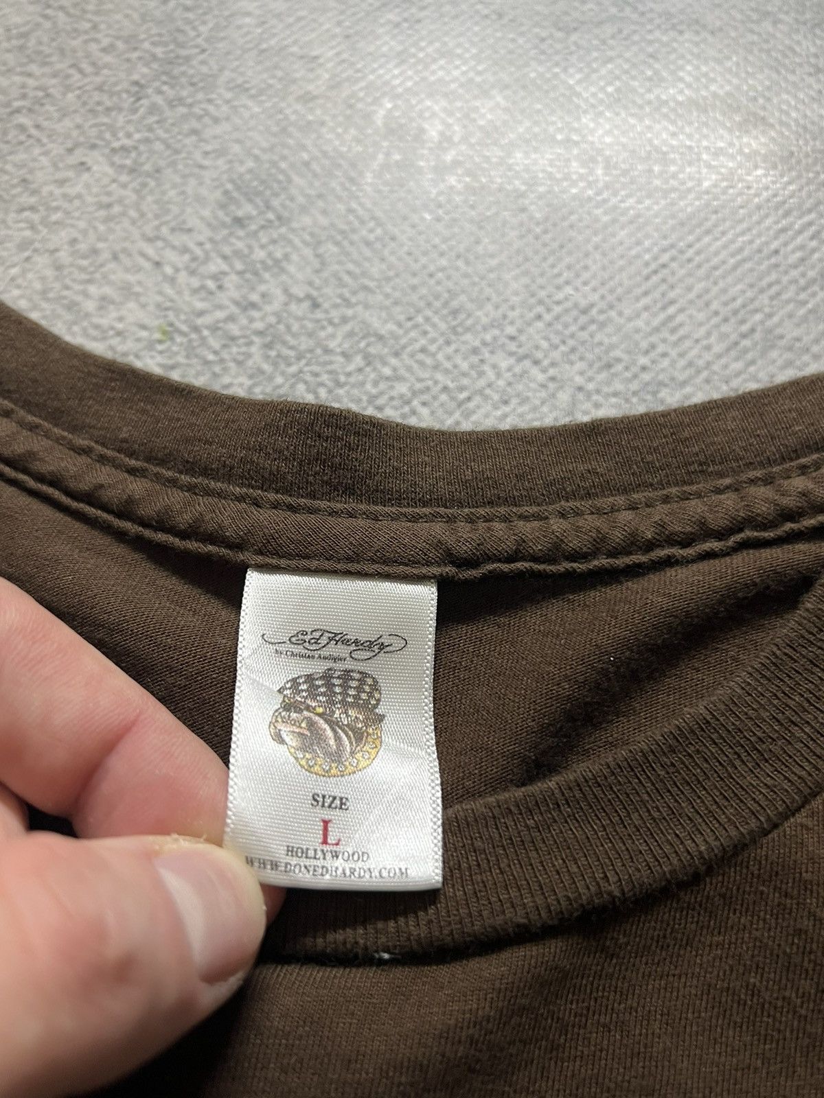 Ed Hardy Vintage Y2k Ed Hardy Brown 🤎 Skull☠️ Crazy Long Sleeve 00’s Size US L / EU 52-54 / 3 - 10 Thumbnail
