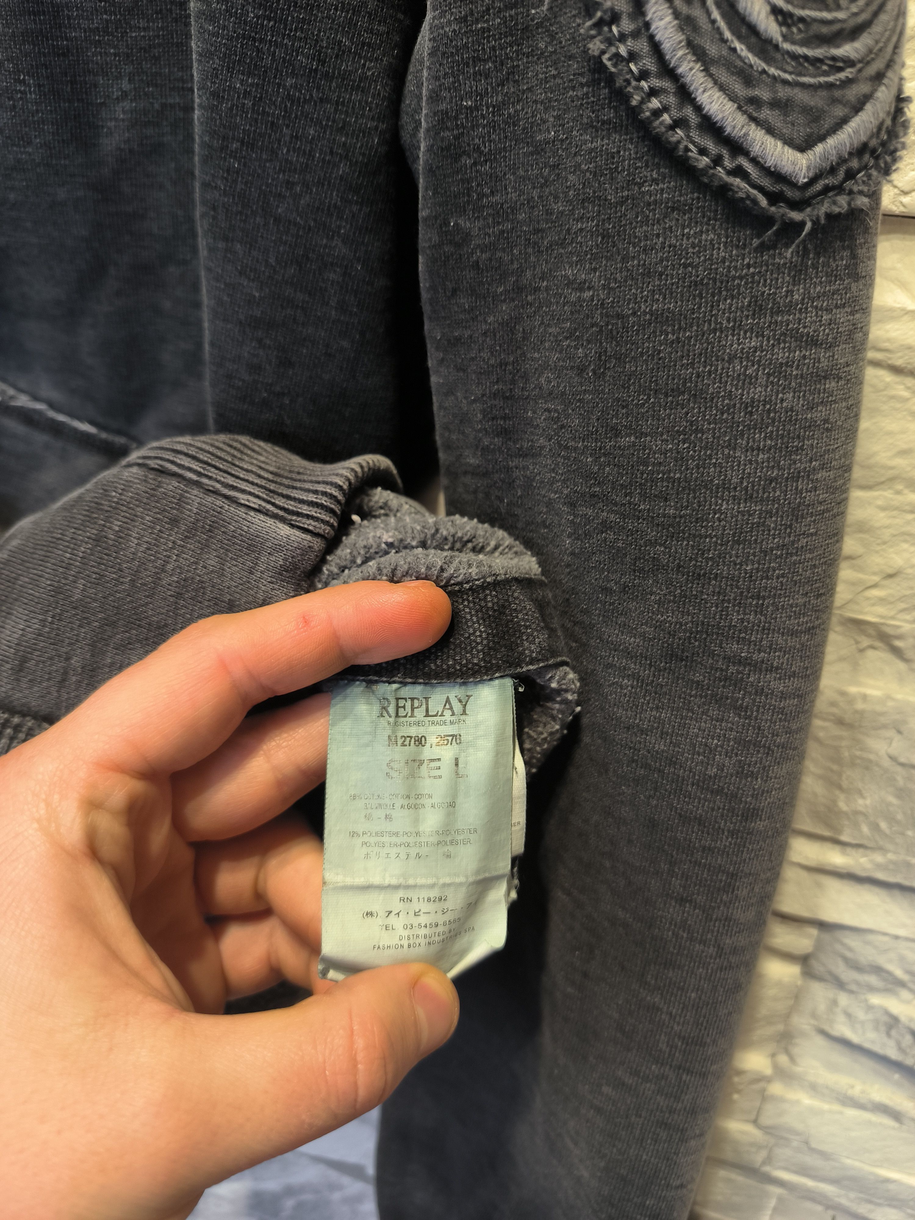 Replay × Vintage Vintage Replay Fortuna Zip Hoodie Emo Logo Gray Distressed Size US M / EU 48-50 / 2 - 7 Thumbnail