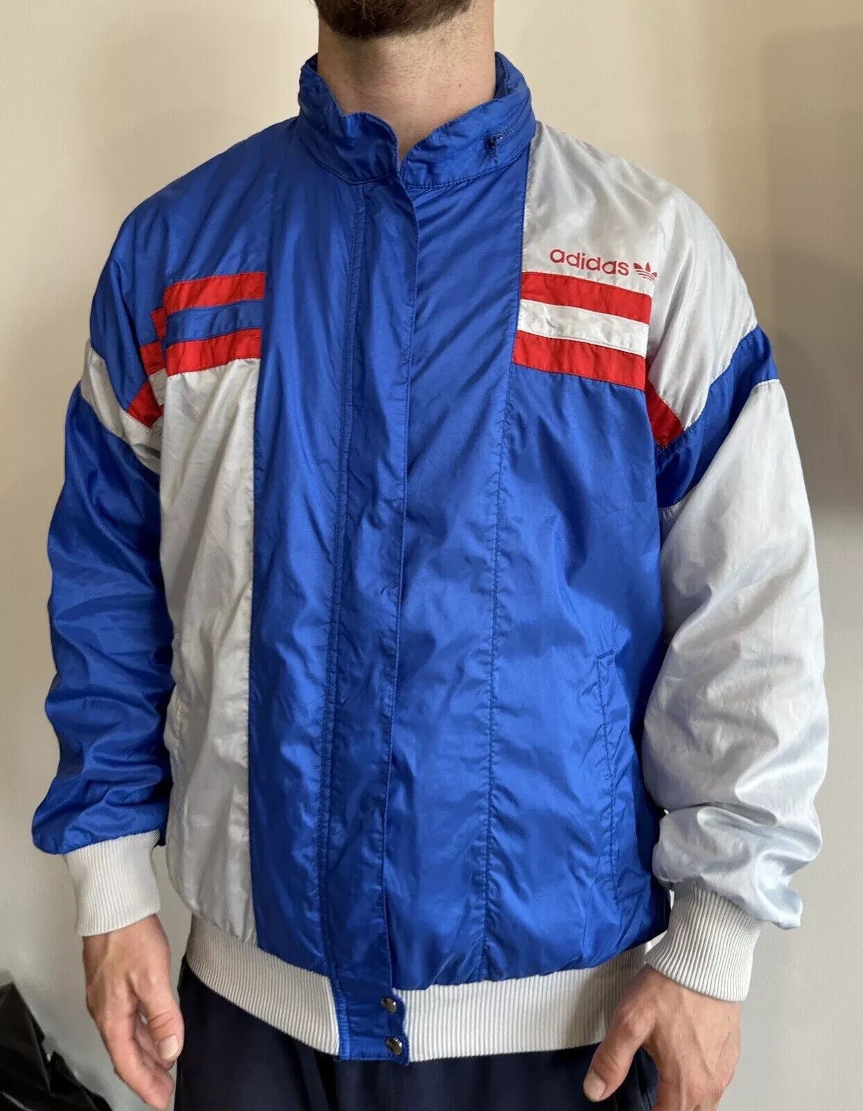 Adidas VINTAGE ADIDAS 1990s TRACK TOP NYLON JACKET MENS Size US M / EU 48-50 / 2 - 1 Thumbnail