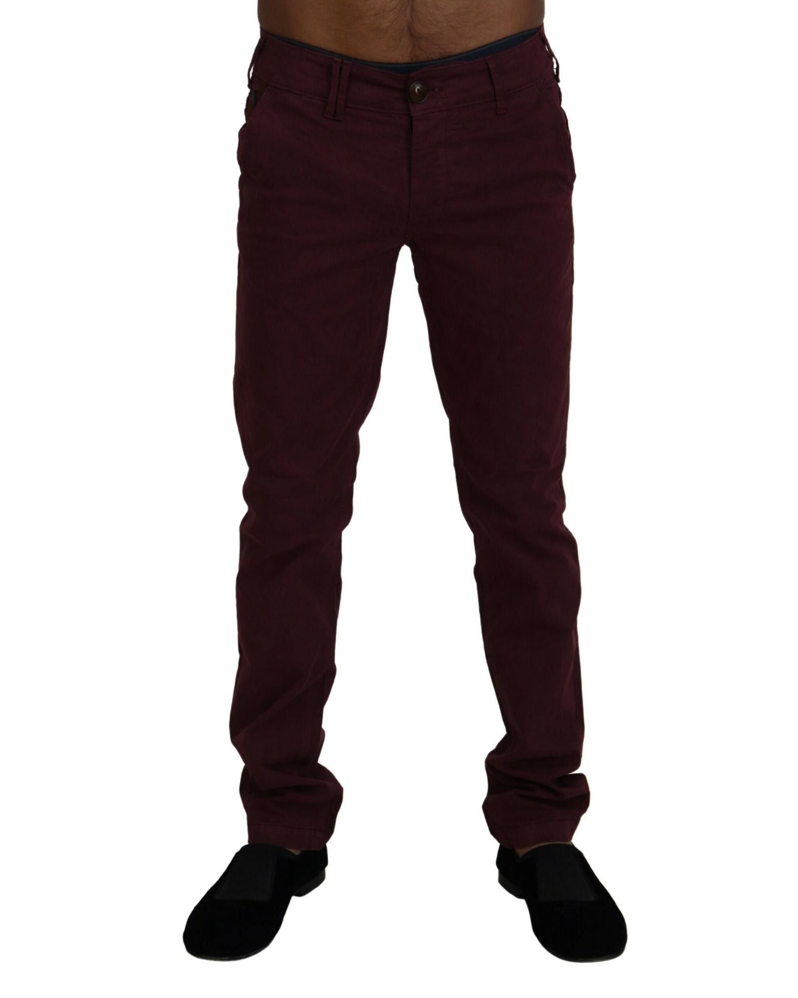 image of Cycle Cotton Stretch Skinny Pants in Maroon, Men's (Size 30)