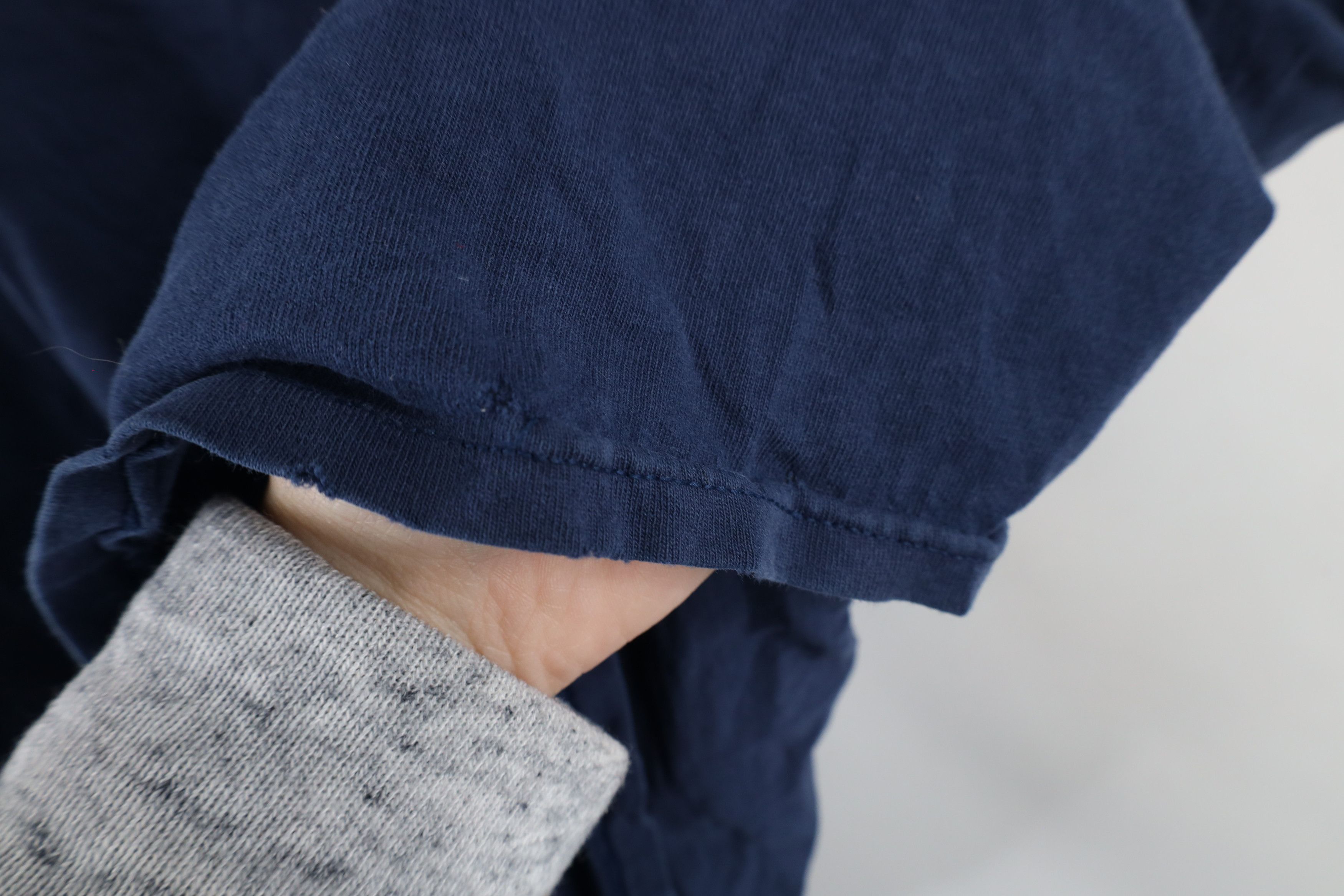 Nike × Vintage Vintage 90s Y2K Nike Travis Scott Mini Swoosh T-Shirt Blue Size US XXL / EU 58 / 5 - 12 Thumbnail