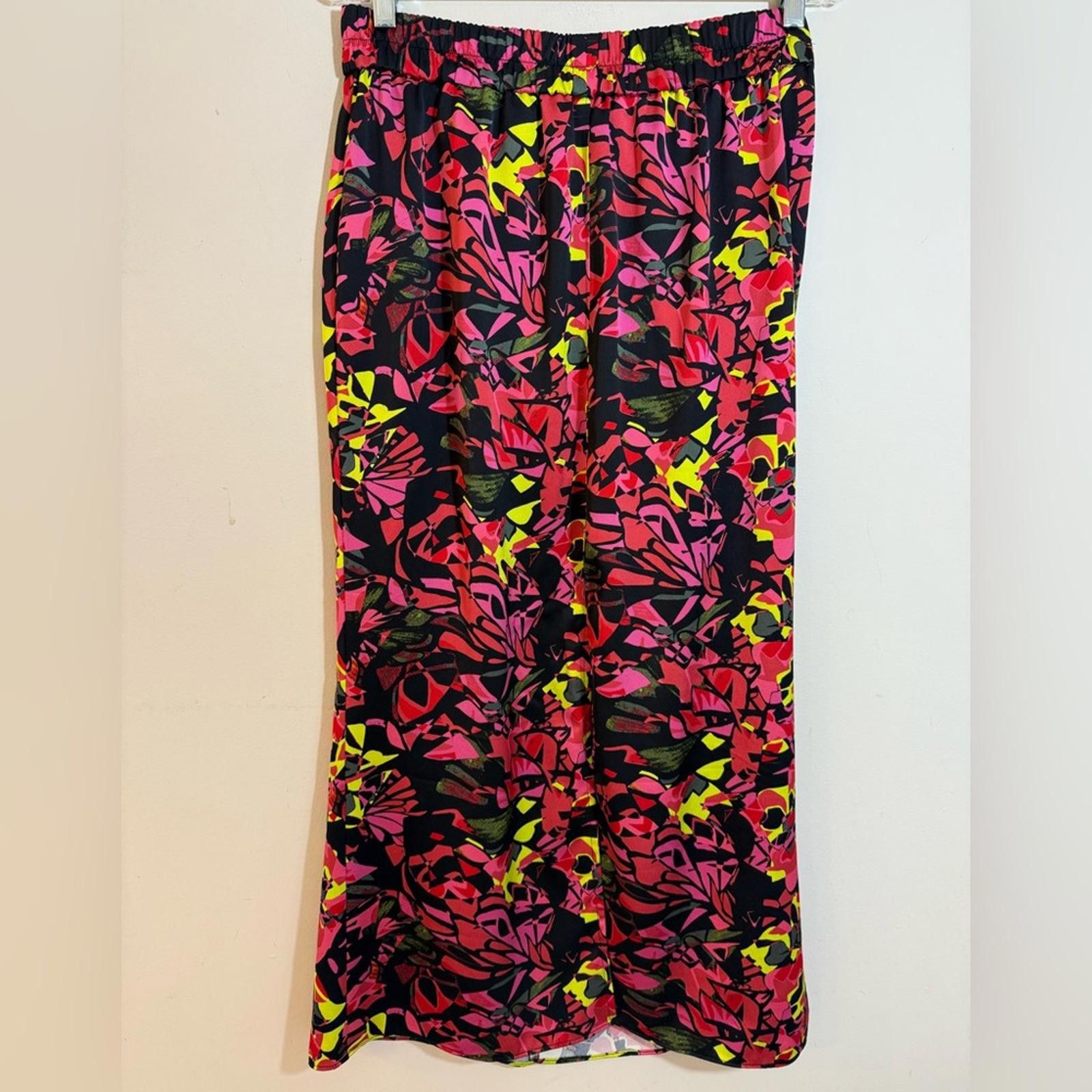 Other Open Edit floral maxi skirt vibrant abstract SZ LG Size 32" / US 10 / IT 46 - 2 Thumbnail