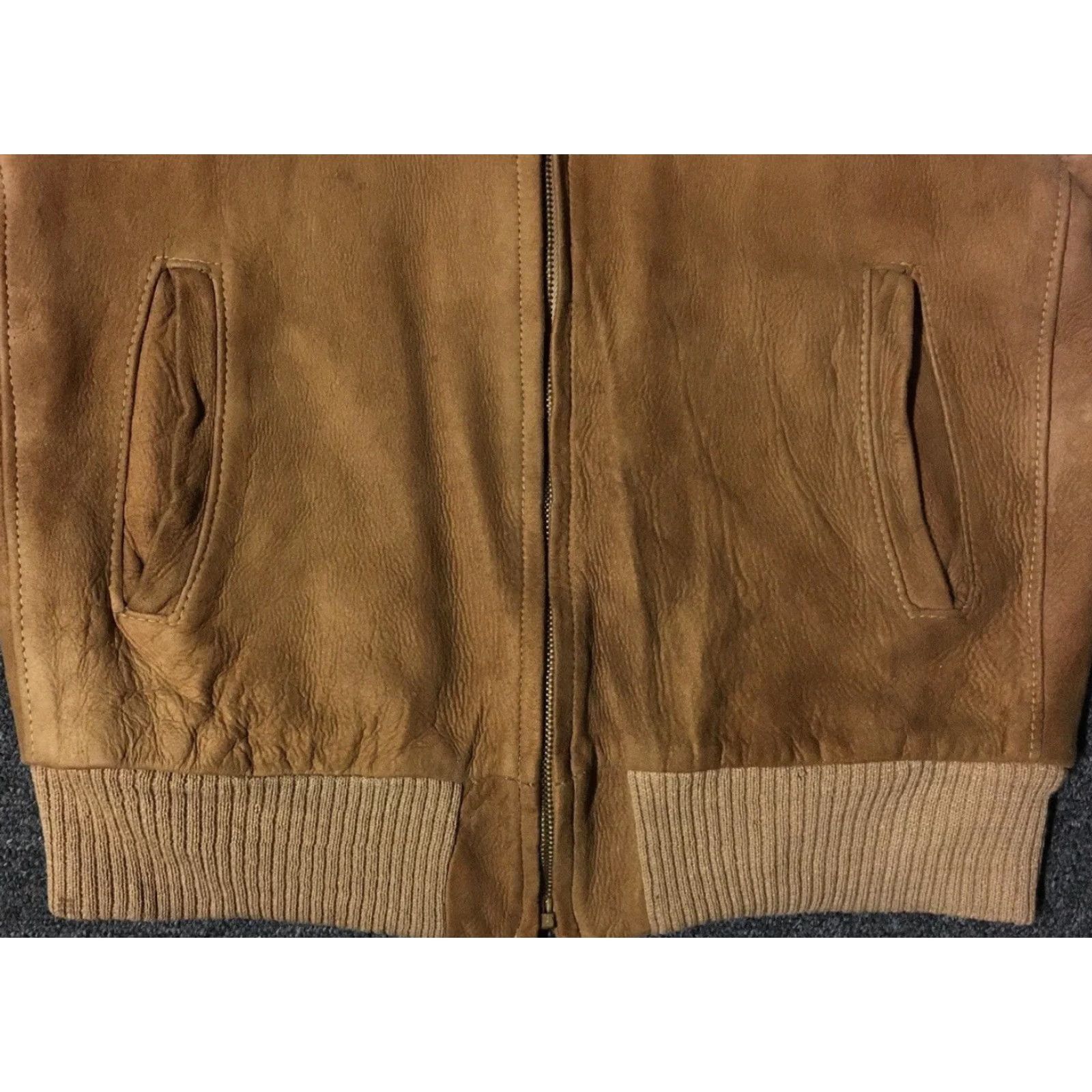 Vintage VINTAGE 50s Suede Bomber Jacket S Brown Distress Zip Conmatic Cowboy Biker Grunge Size US S / EU 44-46 / 1 - 3 Thumbnail