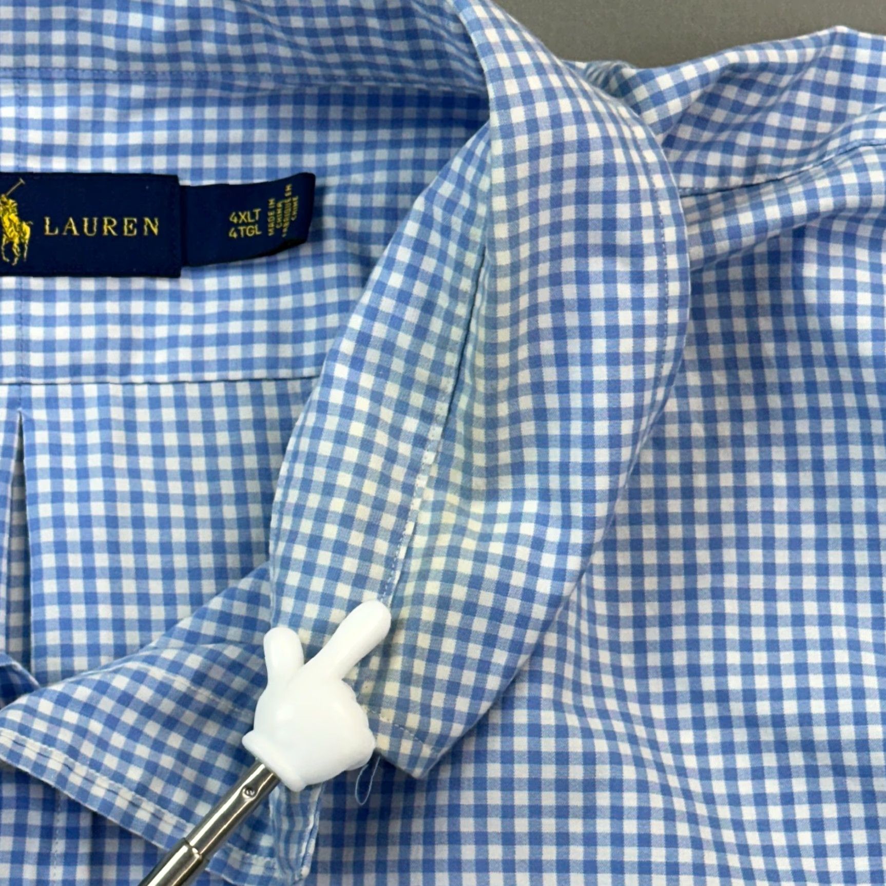 Ralph Lauren VINTAGE Ralph Lauren Shirt Mens 4XLT Blue Gingham Check Long Sleeve Button-Down Casual Size US XXL / EU 58 / 5 - 7 Thumbnail