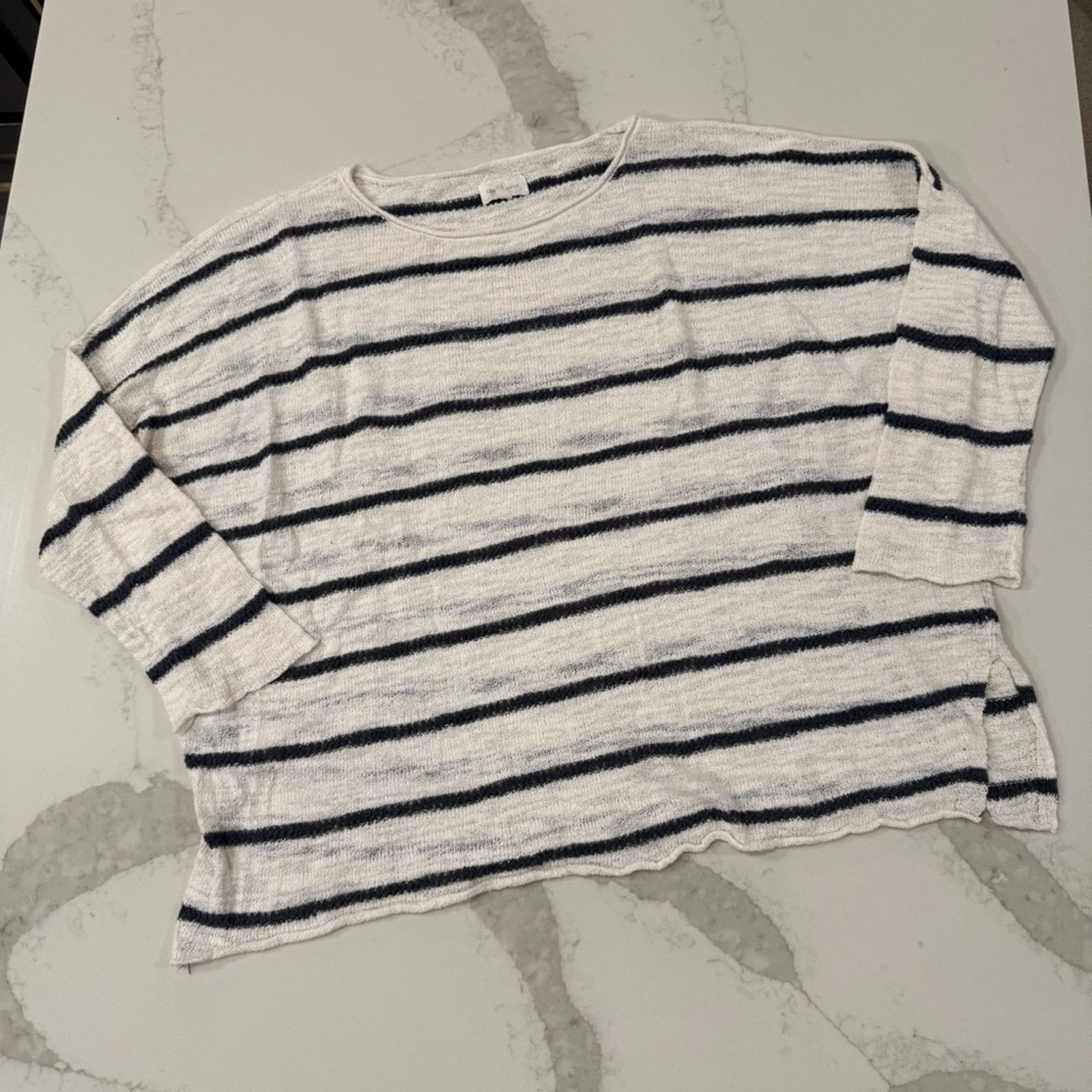 Lou & Grey Lou & Grey Textured Knit Stripe Crewneck Sweater Women Large Size L / US 10 / IT 46 - 1 Thumbnail