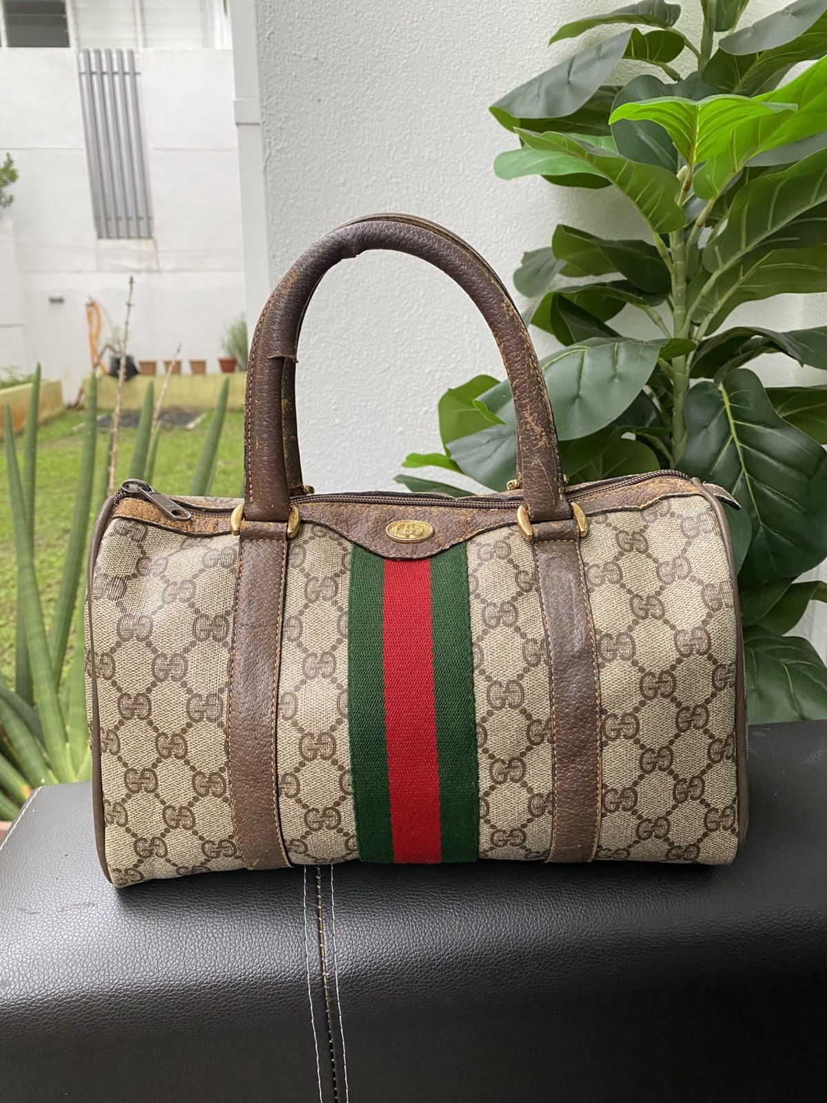Gucci Gucci Ripped Speedy Vintage Brown Leather Boston Bag ITALY Size ONE SIZE - 2 Thumbnail