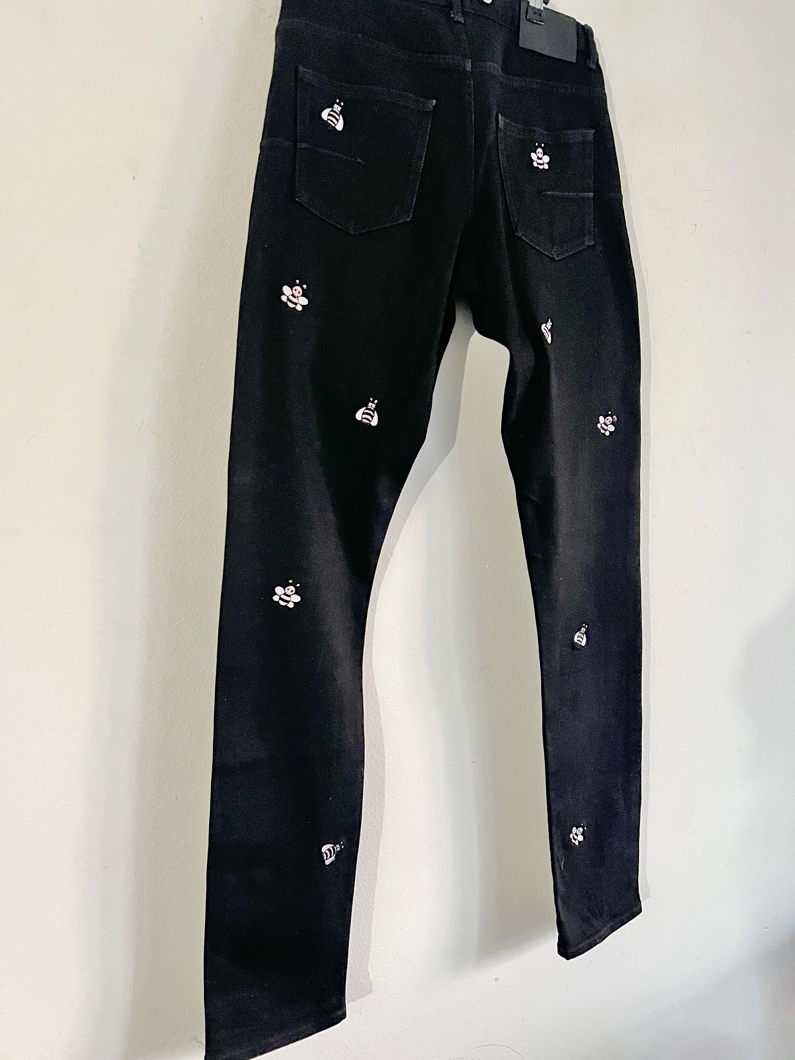 Dior × Kaws Kim Jones Dior X Kaws Bee Embroidered Denim Jeans Size US 34 / EU 50 - 6 Thumbnail